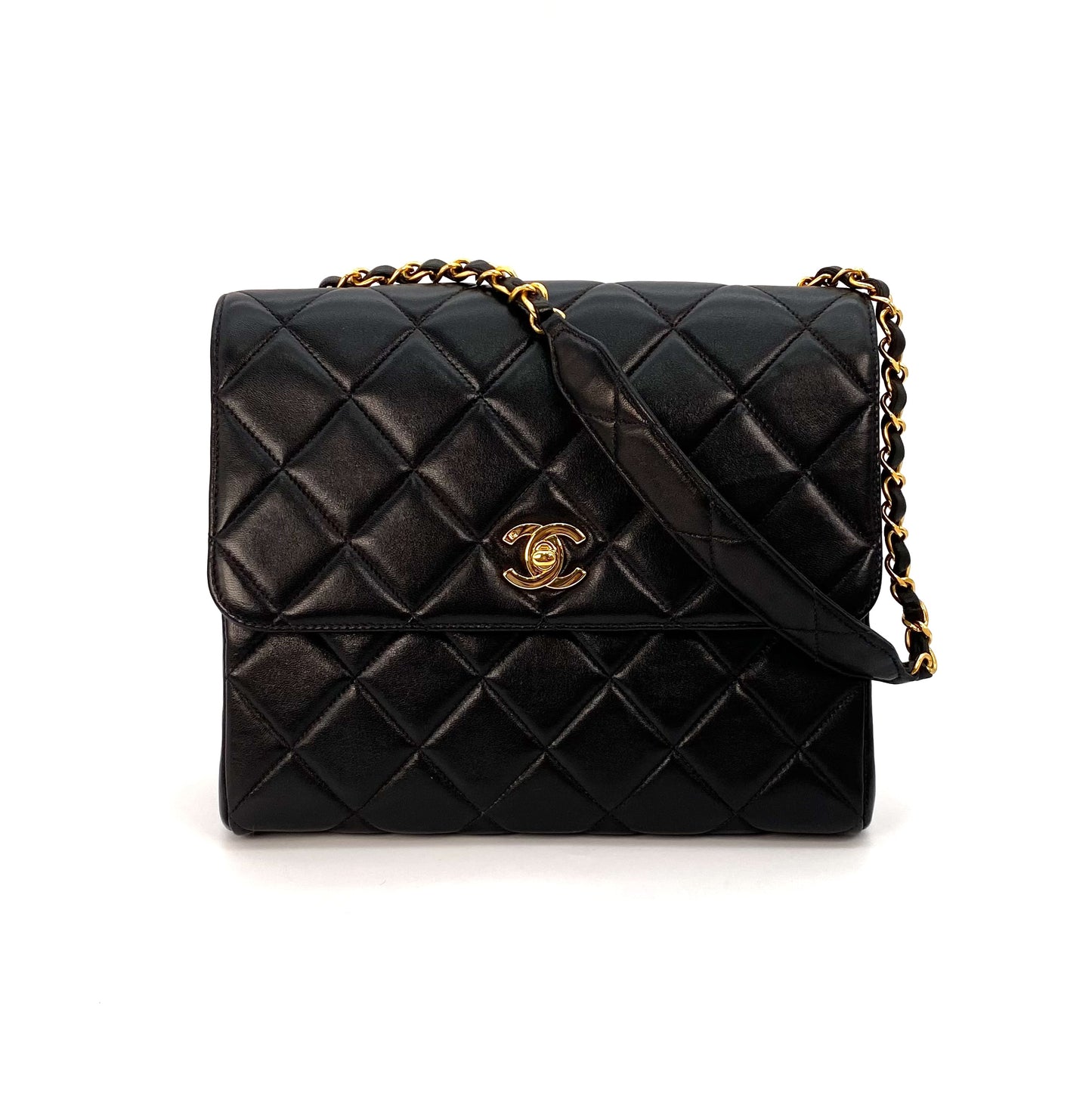 Hesse, 4 Series Matelasse Black Lambskin with seal and card