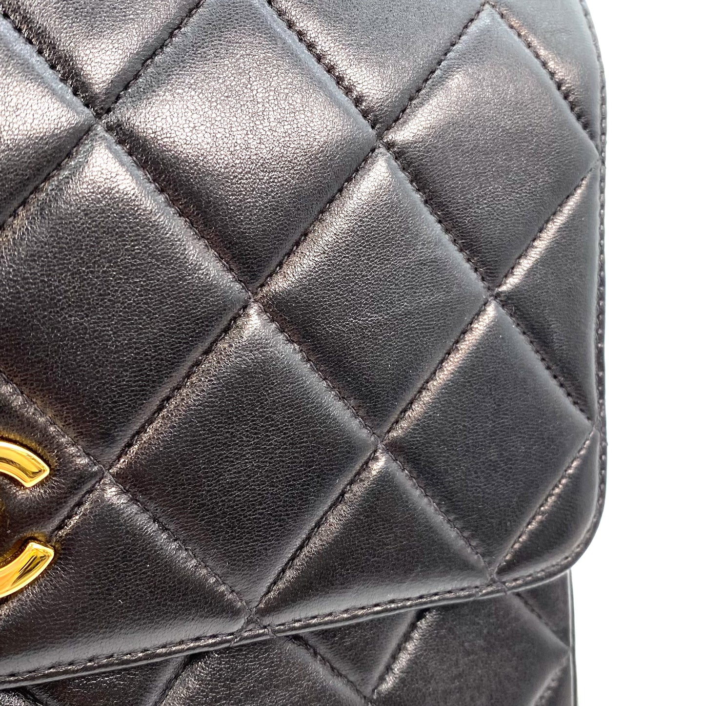 Hesse, 4 Series Matelasse Black Lambskin with seal and card