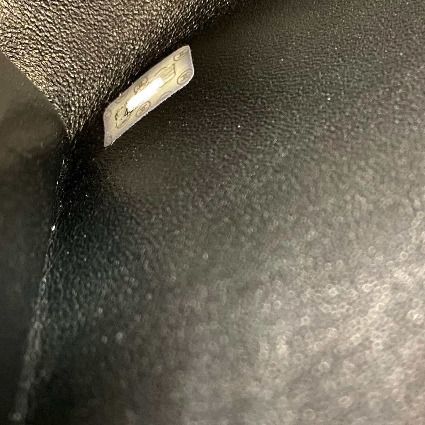 Hesse, 4 Series Matelasse Black Lambskin with seal and card