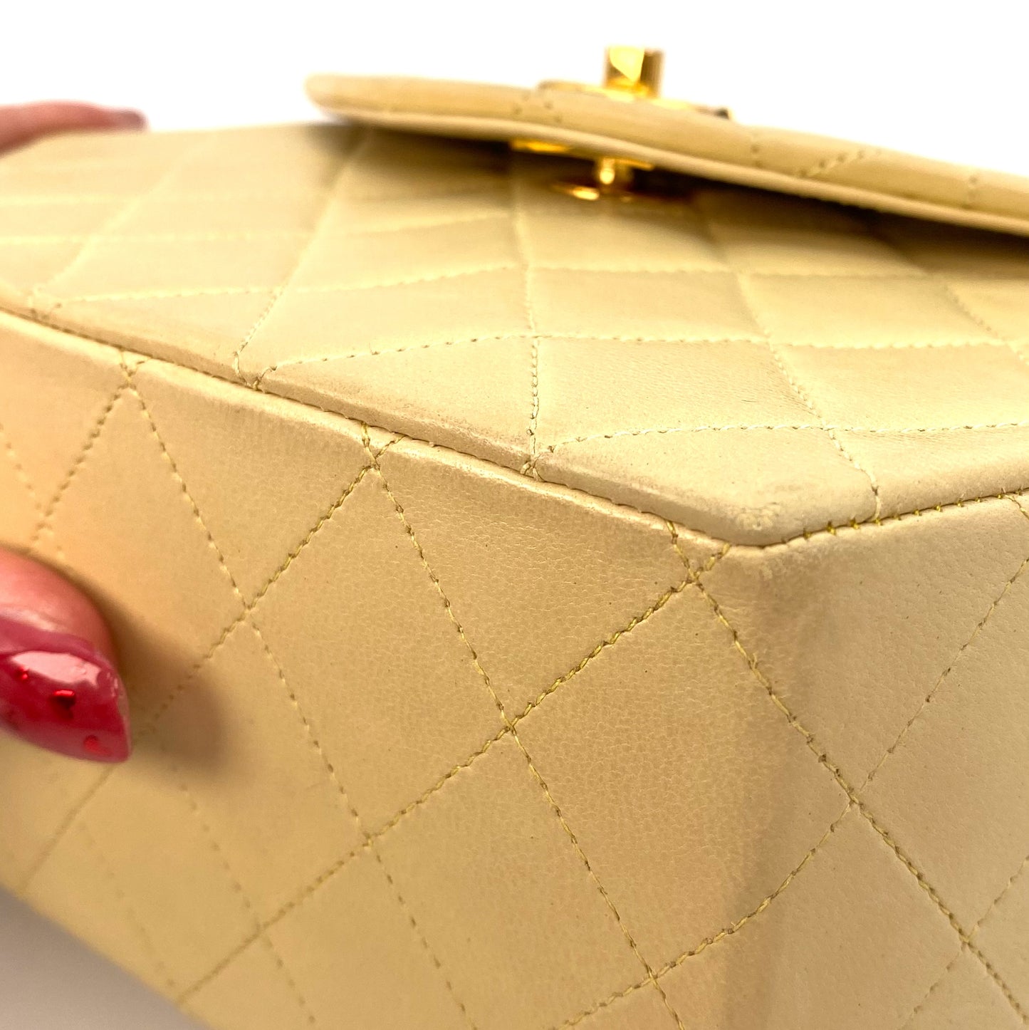 Jada, 0 Series Hexagon Yellow Lambskin Gold Hardware with seal and card