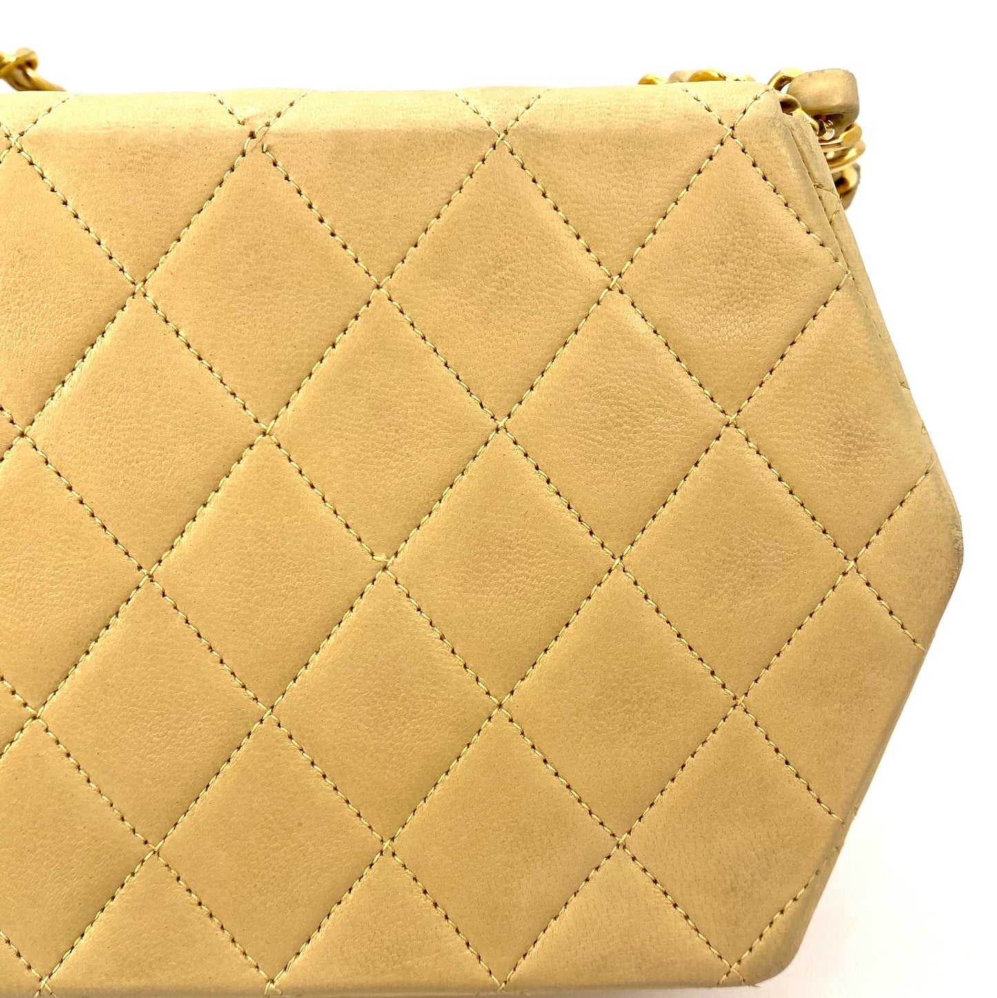 Jada, 0 Series Hexagon Yellow Lambskin Gold Hardware with seal and card