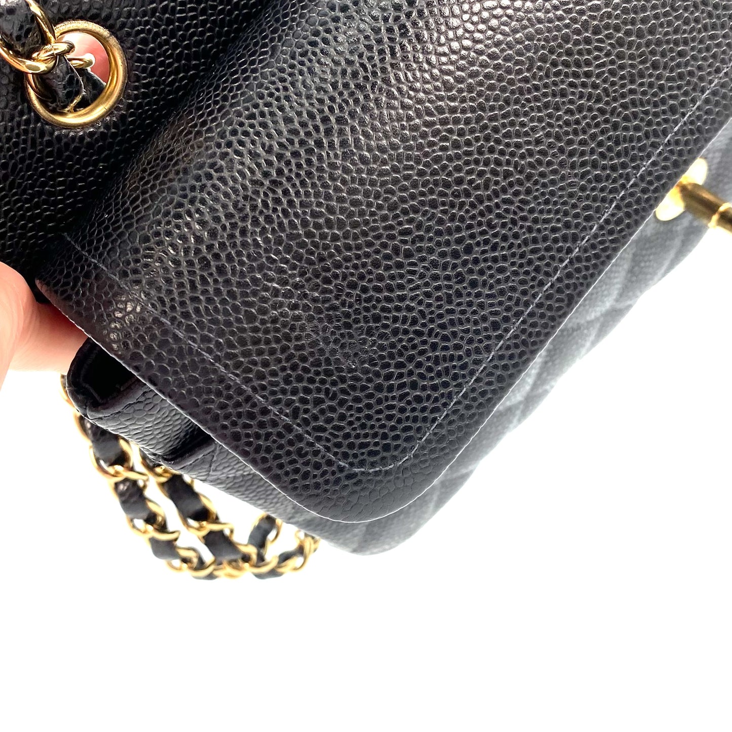 Erny, 9 Series Medium Classic Flap Black Caviar with seal and card