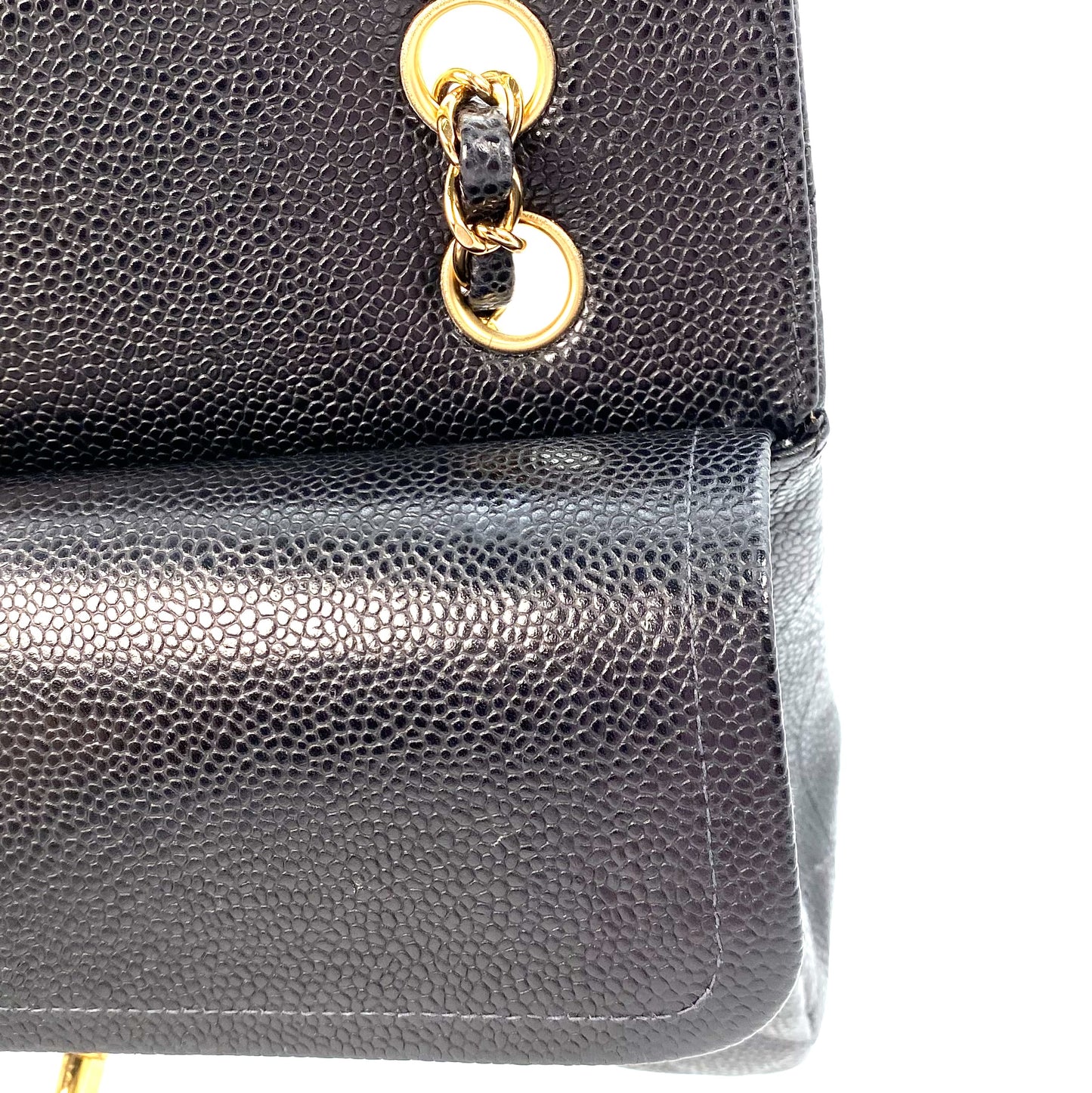 Erny, 9 Series Medium Classic Flap Black Caviar with seal and card