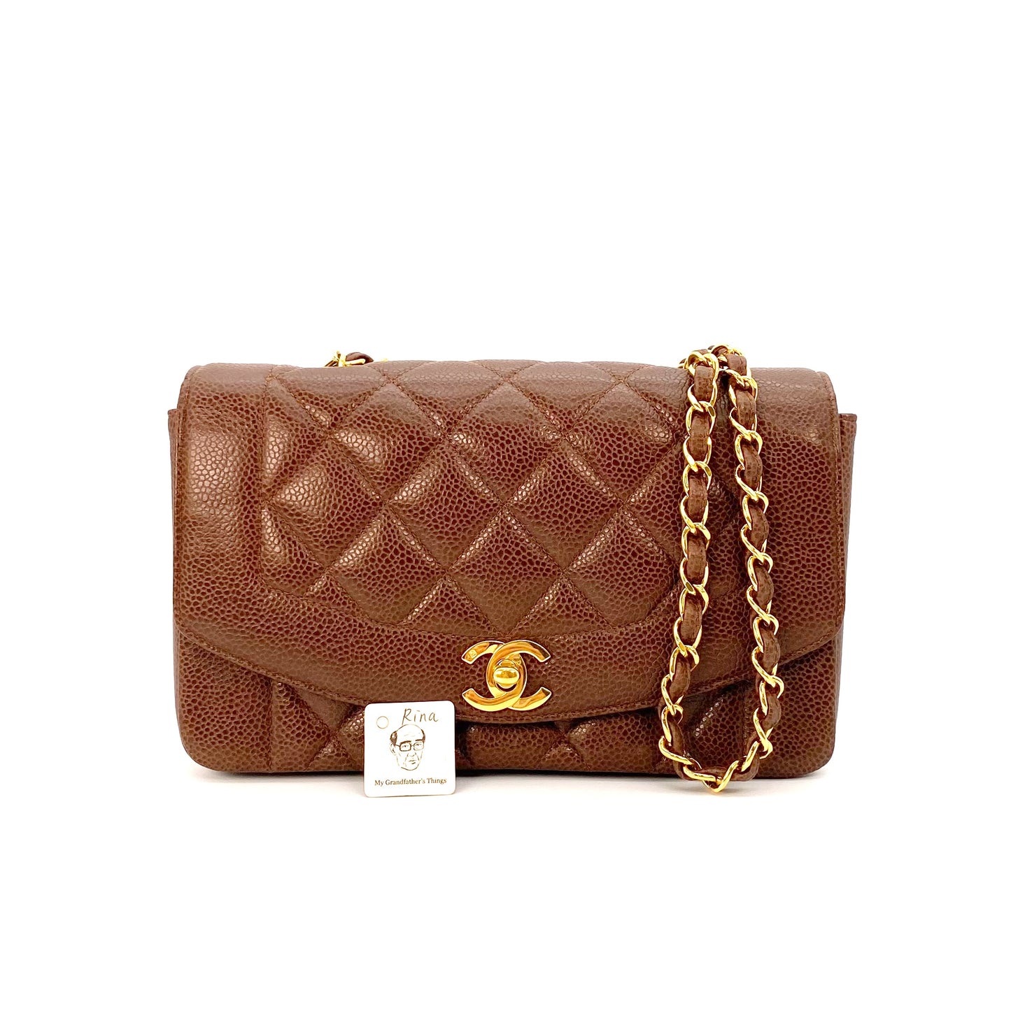 Rina, 2 Series Small Diana Brown Caviar with seal only