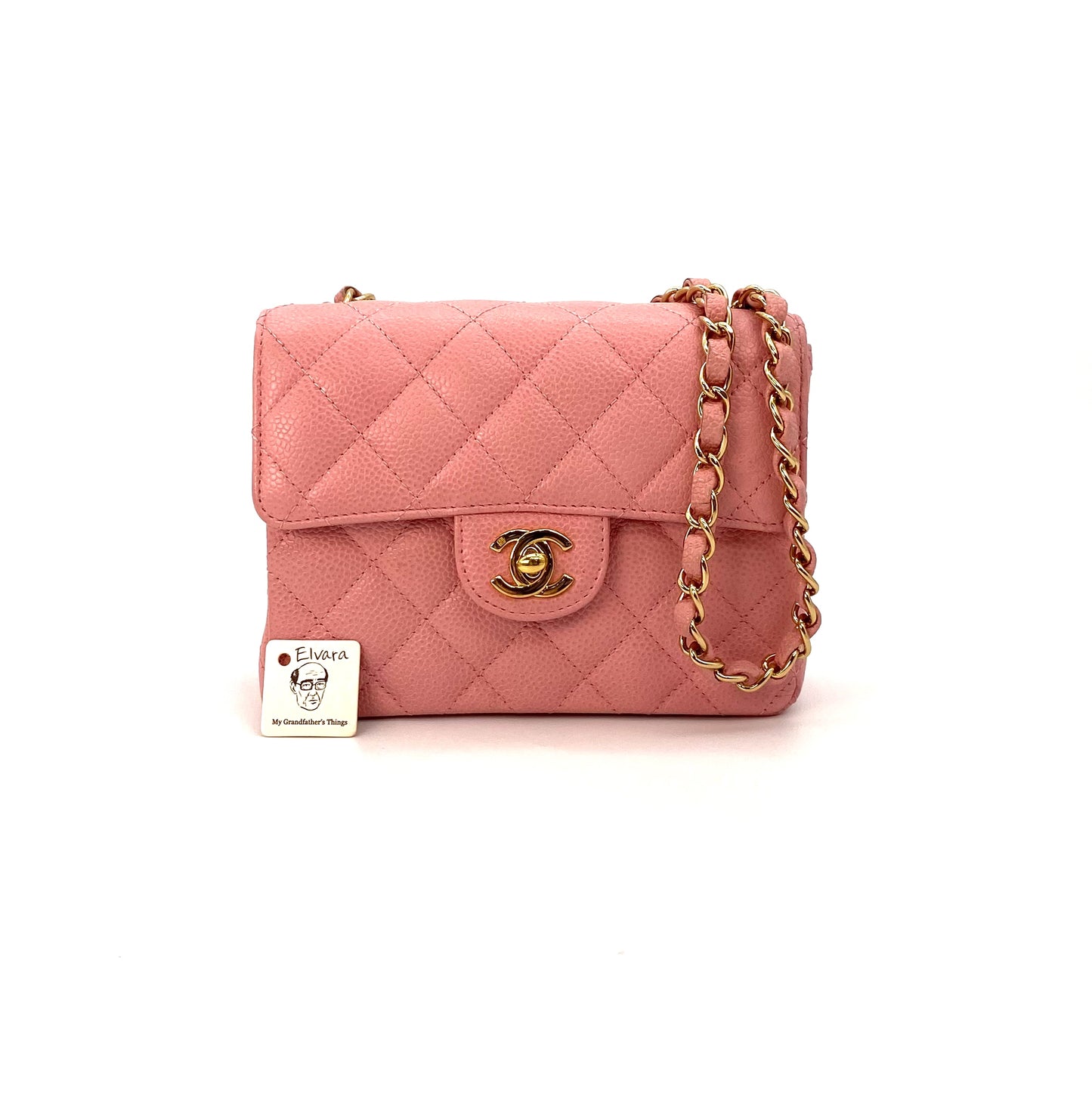 Elvara, 9 Series Mini 17cm Square Pink Caviar with seal and card