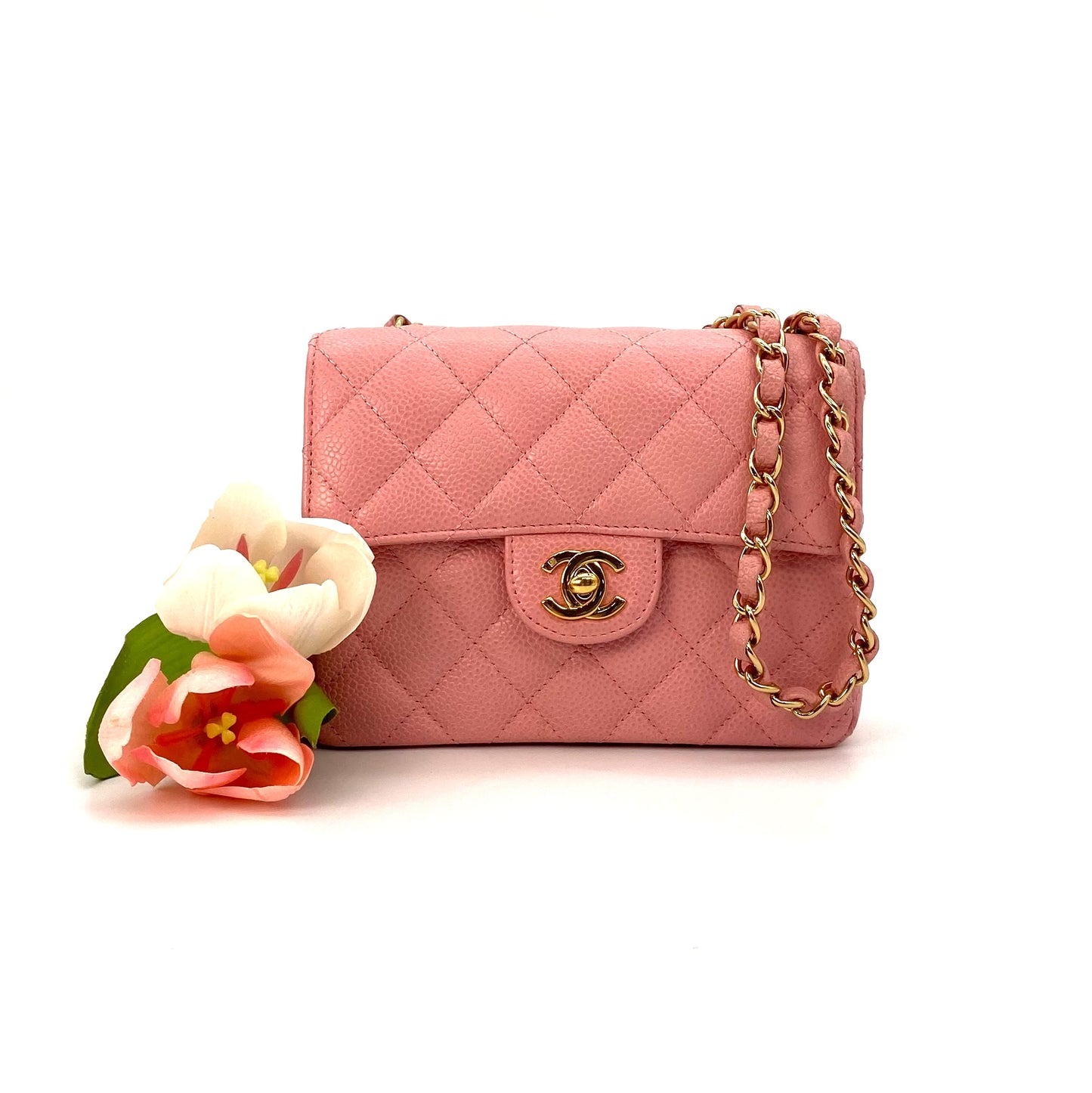 Elvara, 9 Series Mini 17cm Square Pink Caviar with seal and card