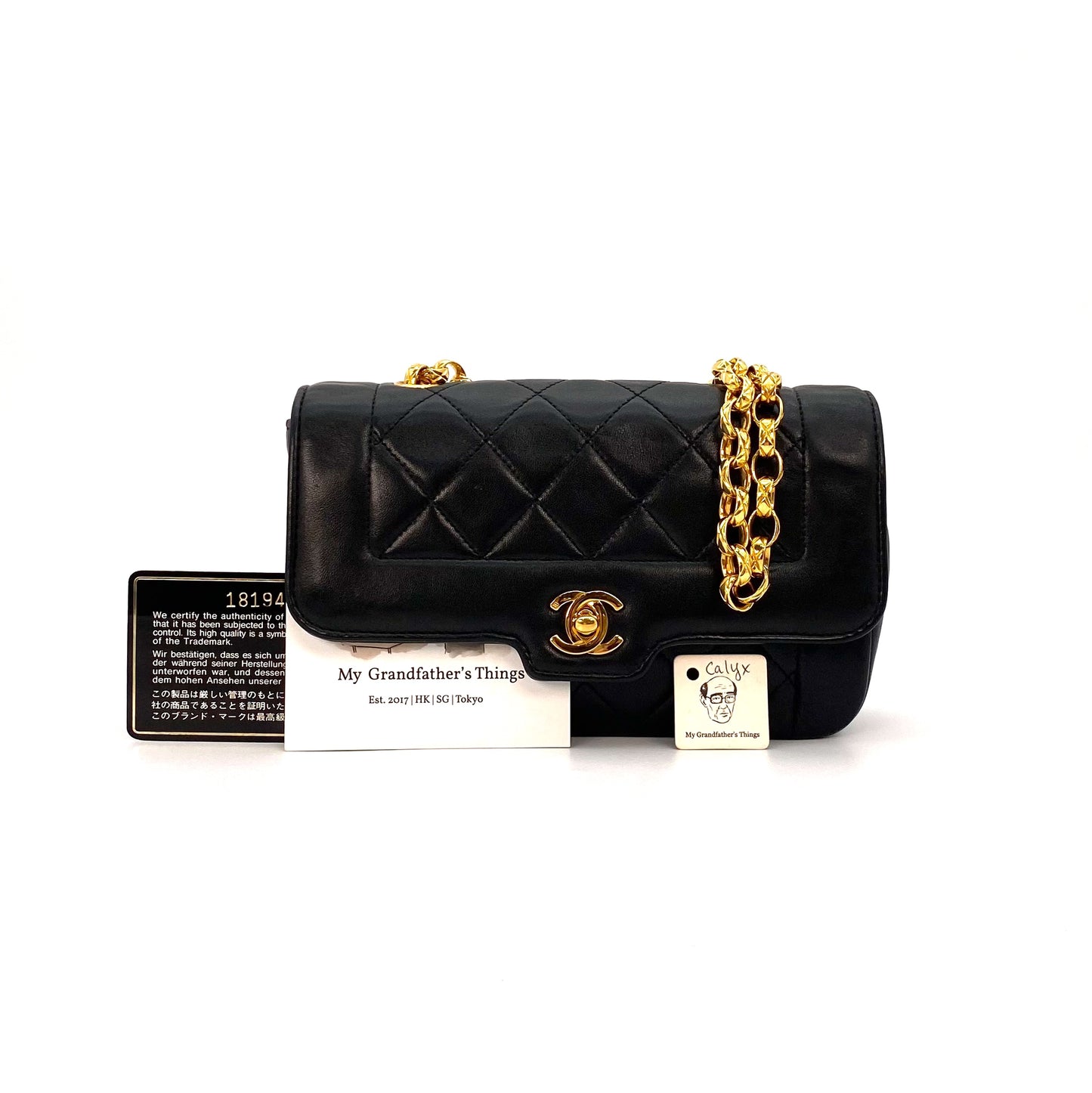 Calyx, 1 Series Matelasse Bijoux Black Lambskin with seal and card
