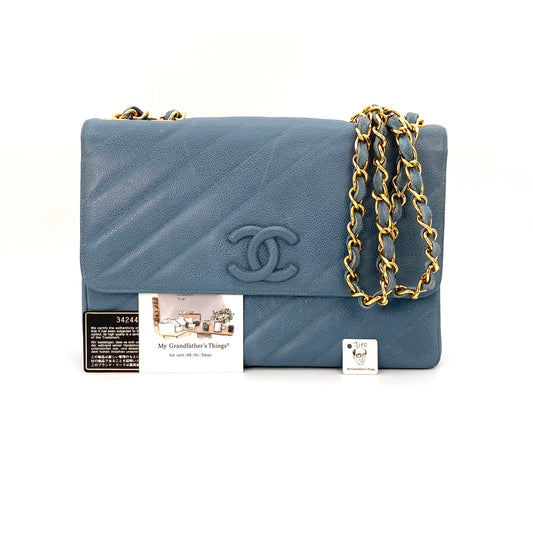 Jiro, 3 Series Light Blue Shadow Stitch Single Flap with seal and card