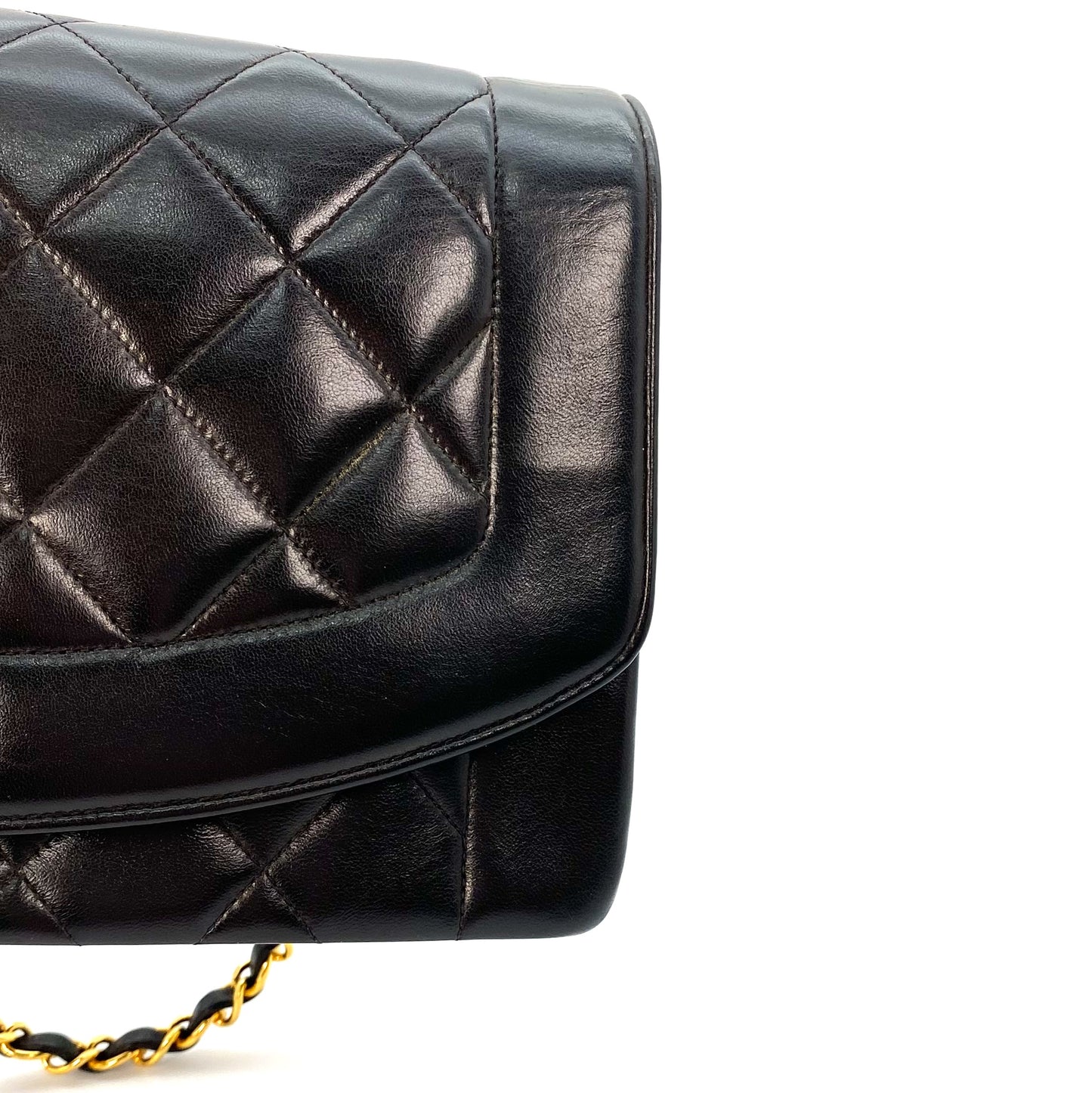 Torix, 2 Series Medium Diana Black Lambskin with seal and card