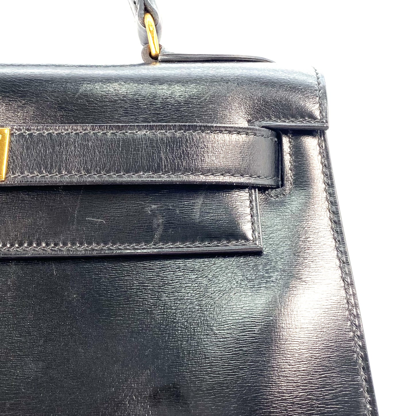Tirza, 1985 Kelly 28 Sellier Black Boxcalf Gold Hardware with stamp 〇O