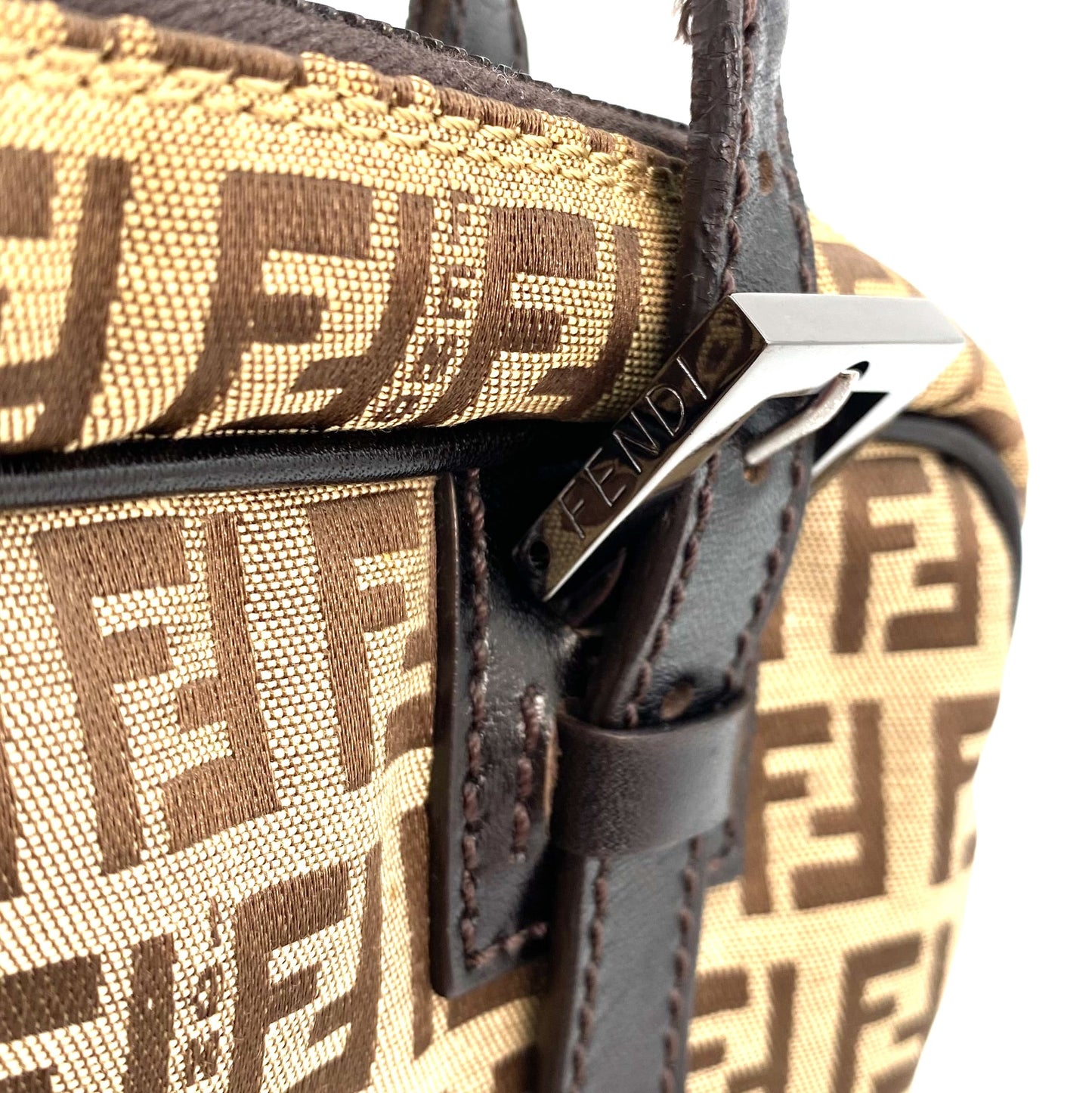 FENZUCH, Fendi Zucchino Beige and Brown Shoulder Bag