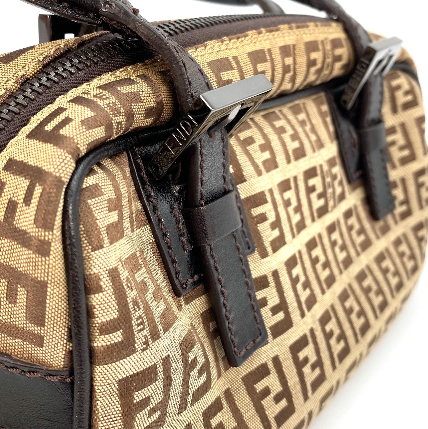 FENZUCH, Fendi Zucchino Beige and Brown Shoulder Bag