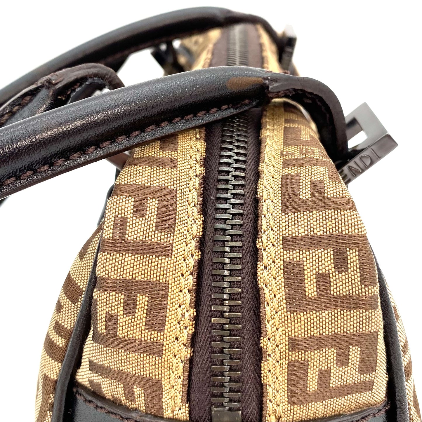 FENZUCH, Fendi Zucchino Beige and Brown Shoulder Bag