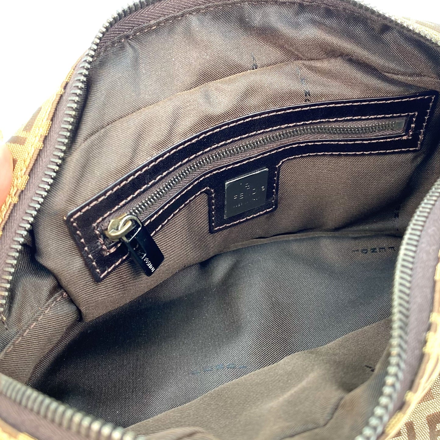 FENZUCH, Fendi Zucchino Beige and Brown Shoulder Bag