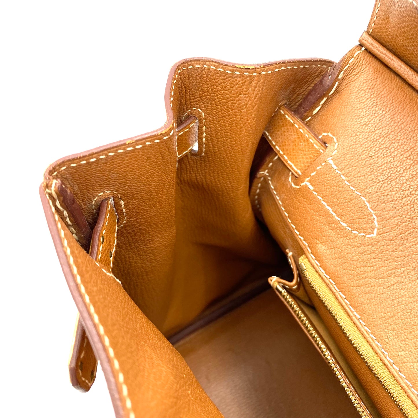 Martha, Vintage Authentic Hermes 🟥G 2003 birkin 30 gold courchevel leather with chain, clochette, and key