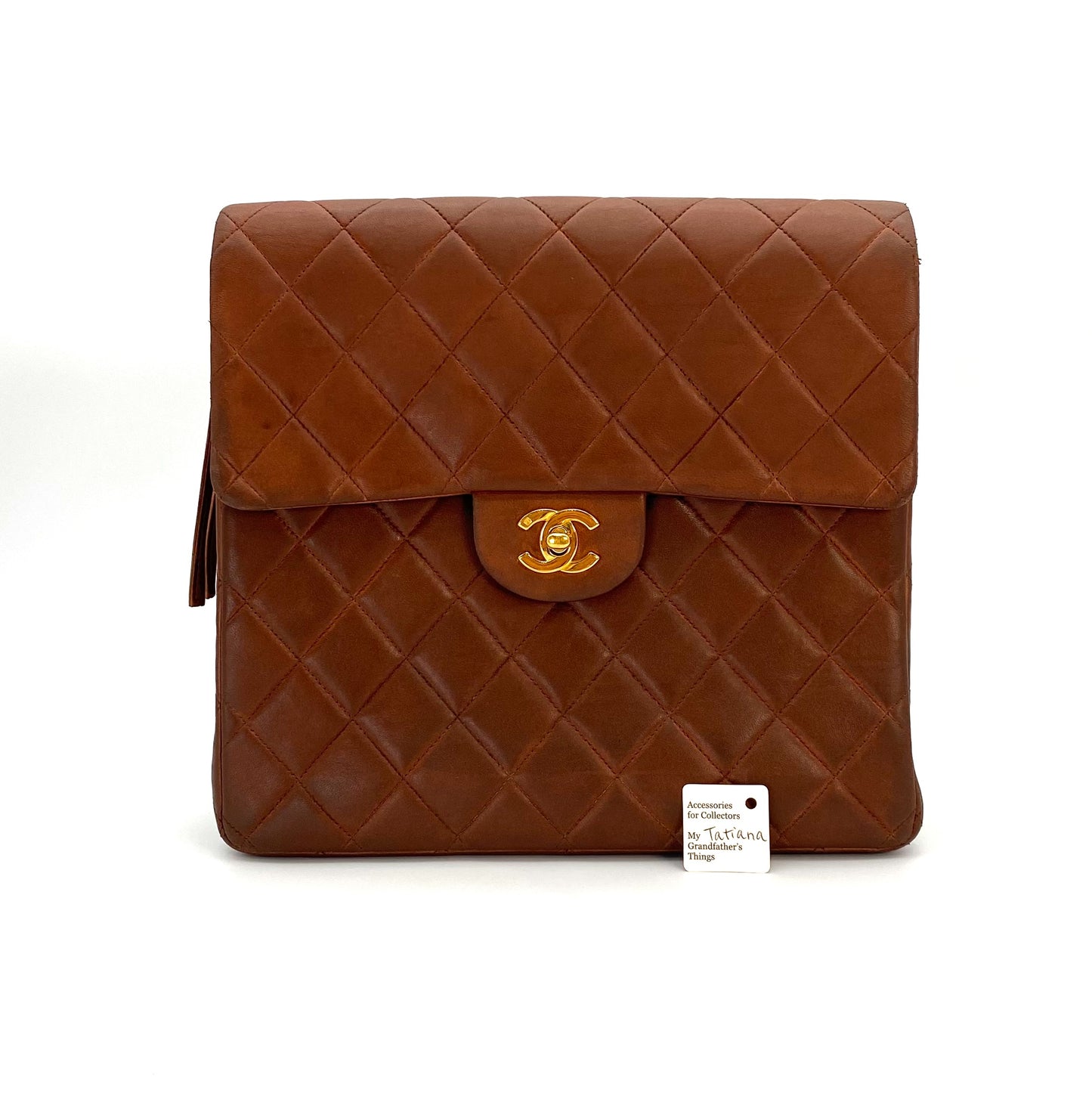 Tatiana, 4 Series Classic Vintage Backpack Brown with seal and card