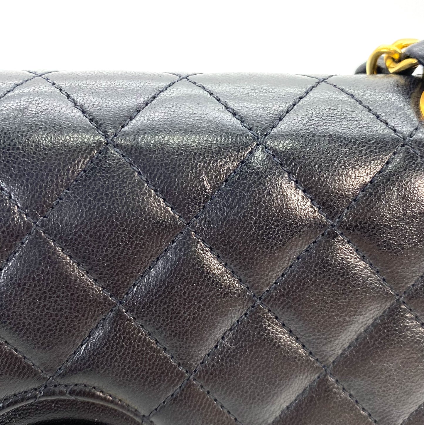 Leonor, 0 Series Seasonal Flap Black Lambskin Gold Hardware with seal and card