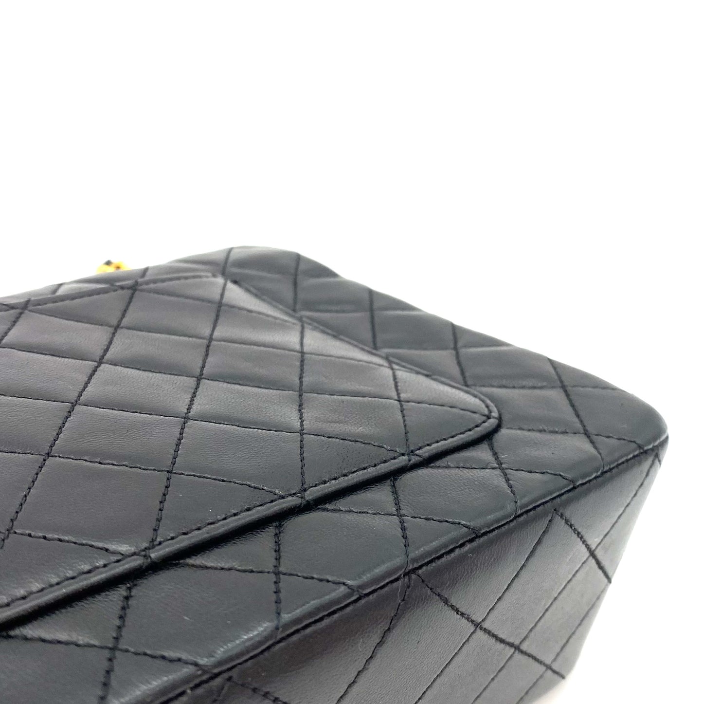 Leonor, 0 Series Seasonal Flap Black Lambskin Gold Hardware with seal and card