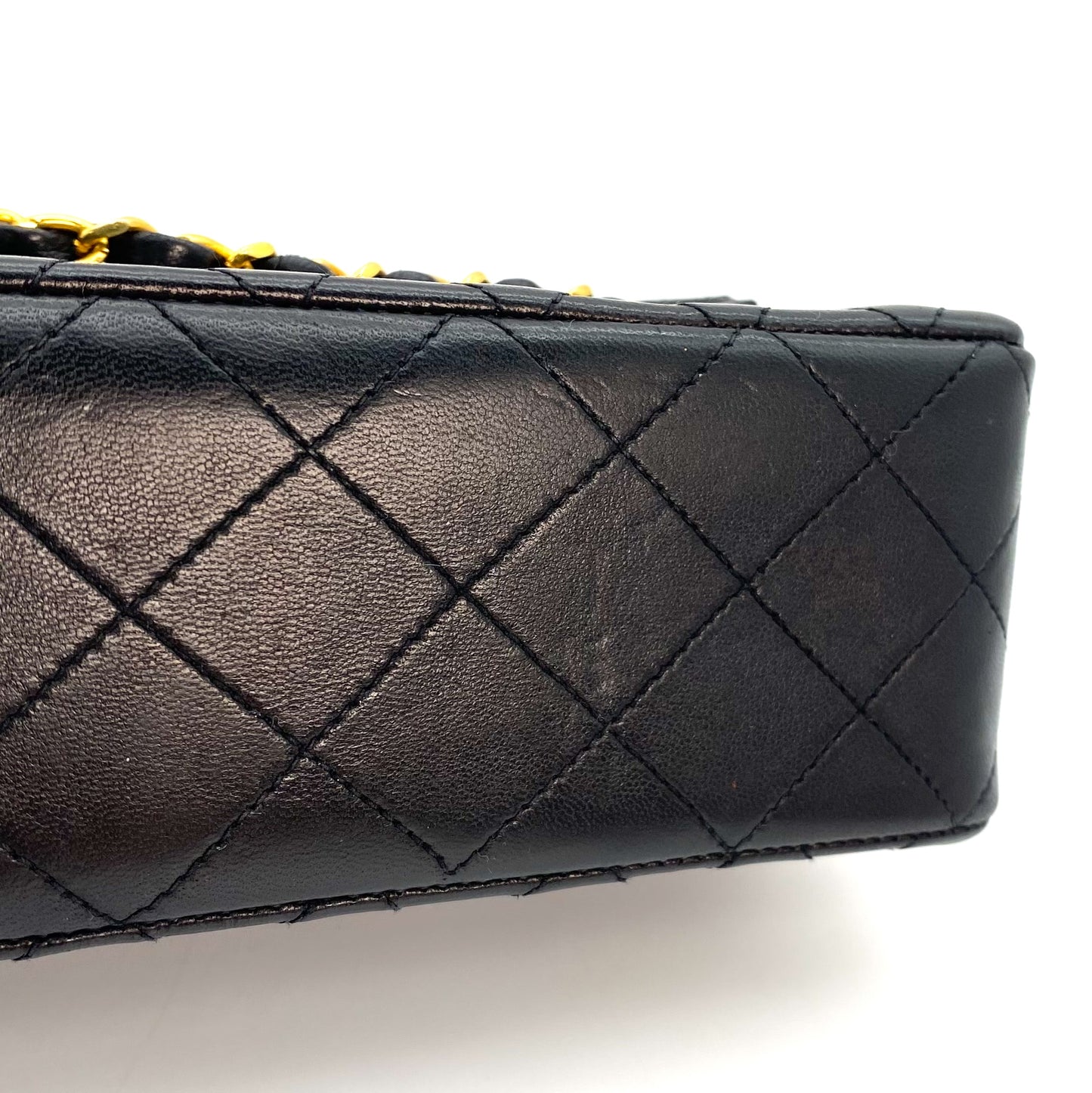 Leonor, 0 Series Seasonal Flap Black Lambskin Gold Hardware with seal and card