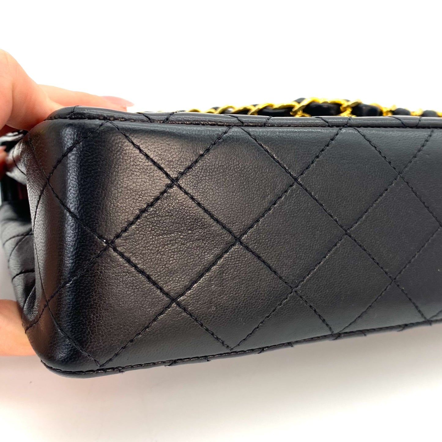 Leonor, 0 Series Seasonal Flap Black Lambskin Gold Hardware with seal and card