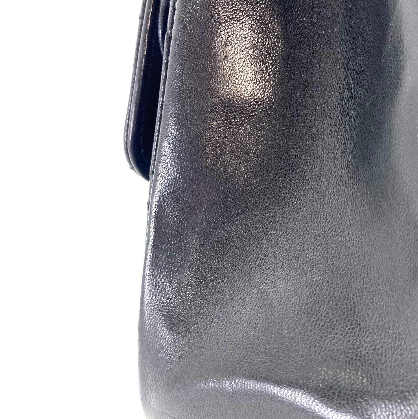 Ronan, 0 Series Straight Flap Black Lambskin Gold Hardware with seal and card