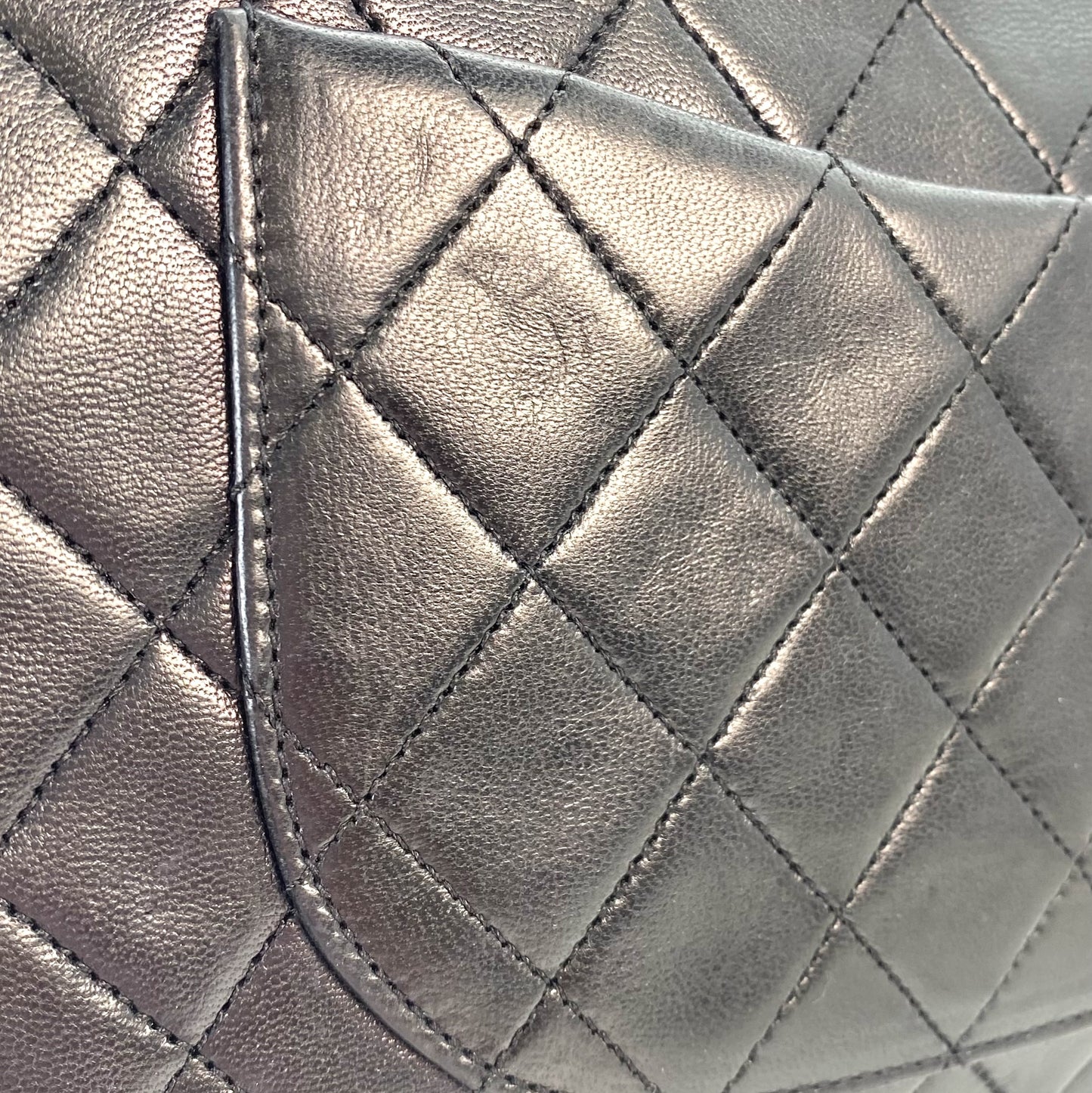 Ronan, 0 Series Straight Flap Black Lambskin Gold Hardware with seal and card