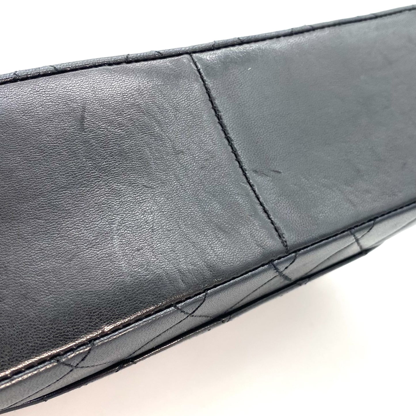 Ronan, 0 Series Straight Flap Black Lambskin Gold Hardware with seal and card