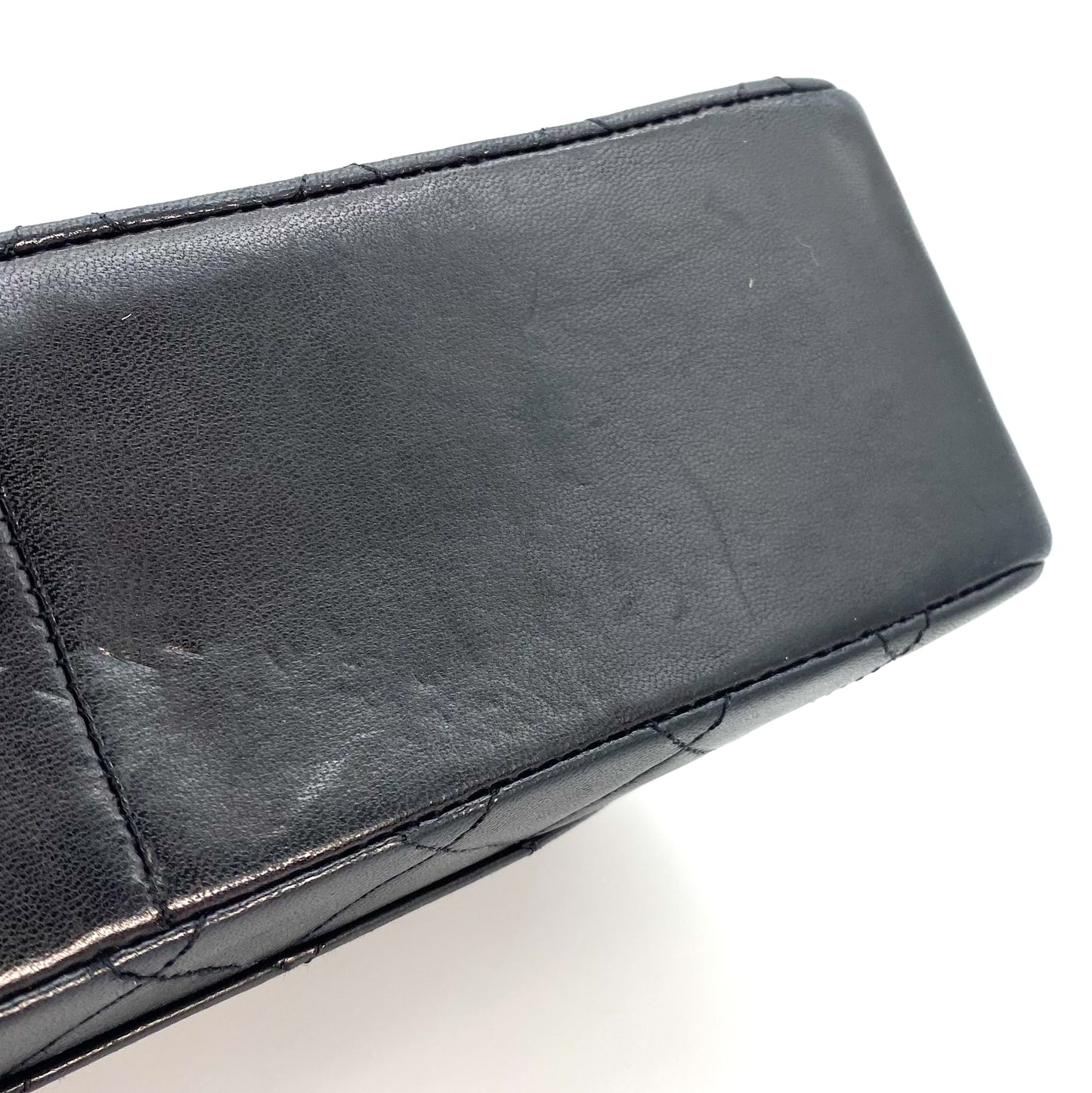 Ronan, 0 Series Straight Flap Black Lambskin Gold Hardware with seal and card