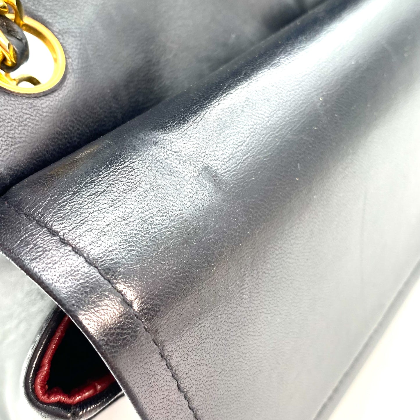 Ronan, 0 Series Straight Flap Black Lambskin Gold Hardware with seal and card