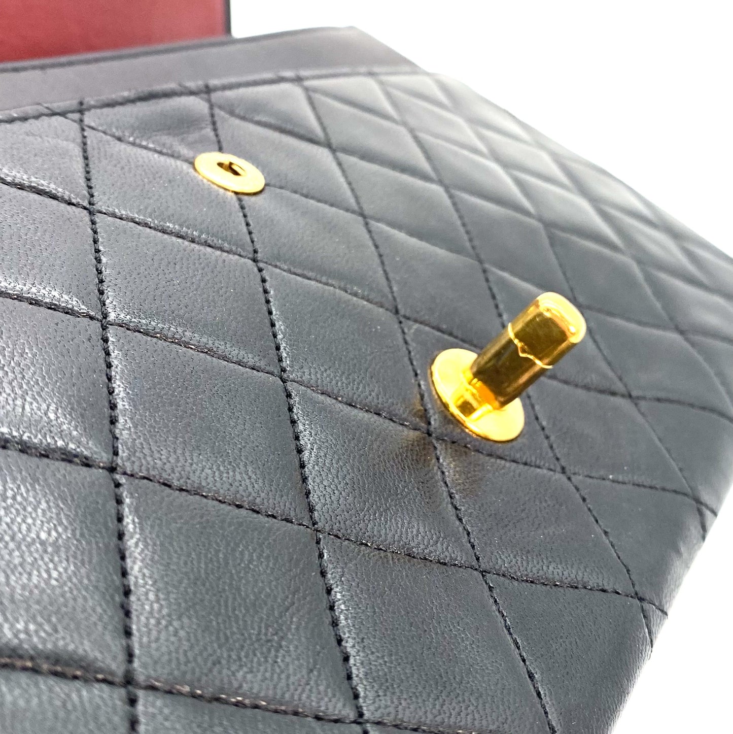 Ronan, 0 Series Straight Flap Black Lambskin Gold Hardware with seal and card