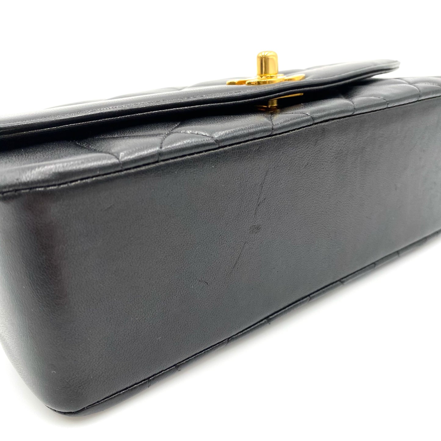 Enrique, 2 Series Small Black Lambskin Diana with seal and card