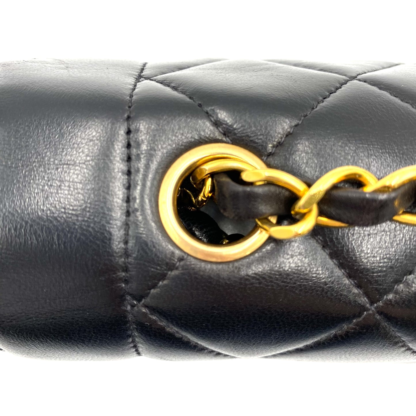 Enrique, 2 Series Small Black Lambskin Diana with seal and card