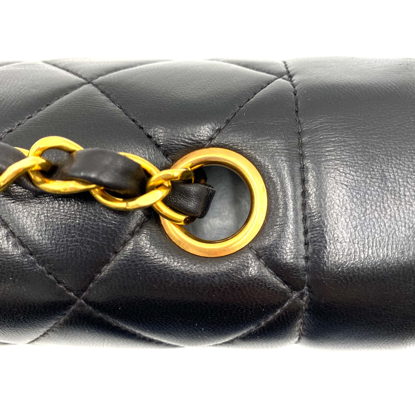 Enrique, 2 Series Small Black Lambskin Diana with seal and card