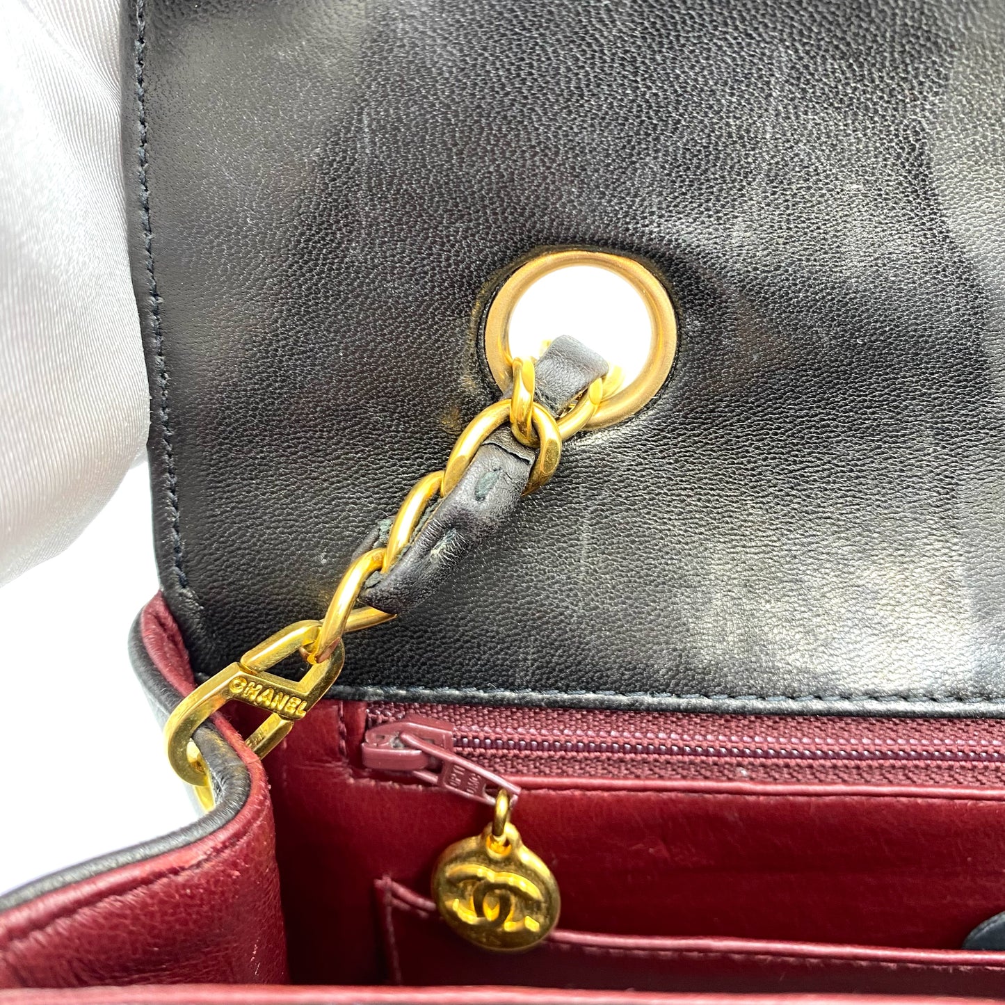 Enrique, 2 Series Small Black Lambskin Diana with seal and card