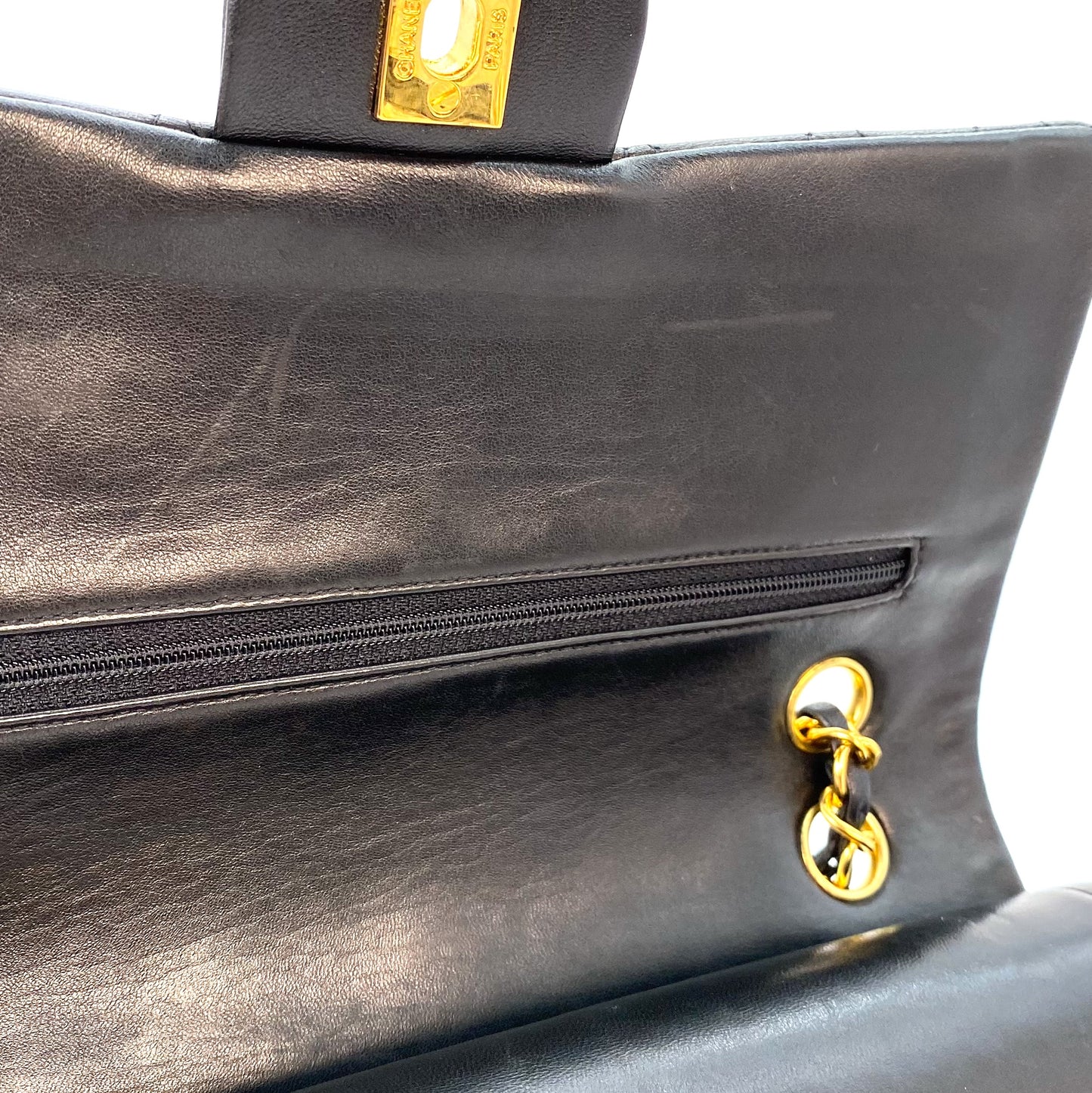 Pagani, 2 Series Medium Classic Flap Black Lambskin with seal and card