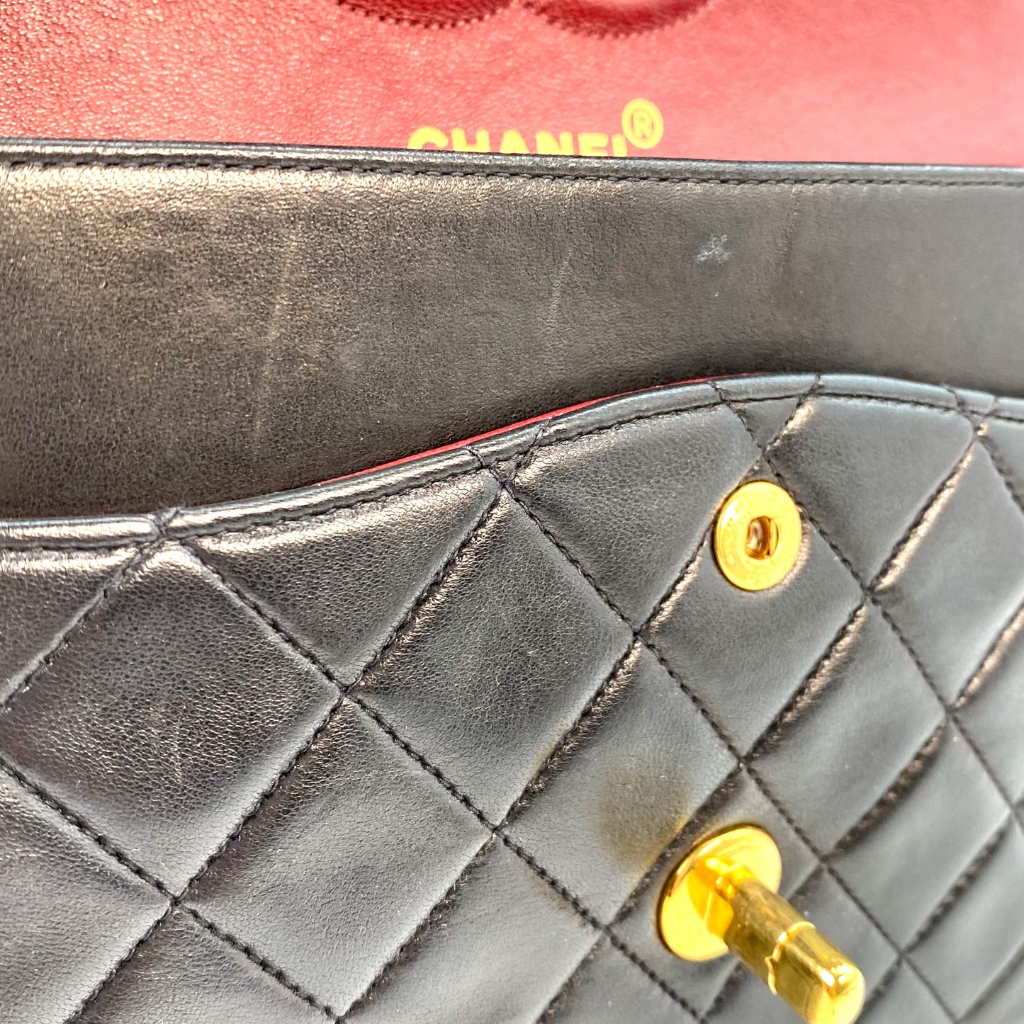 Pagani, 2 Series Medium Classic Flap Black Lambskin with seal and card