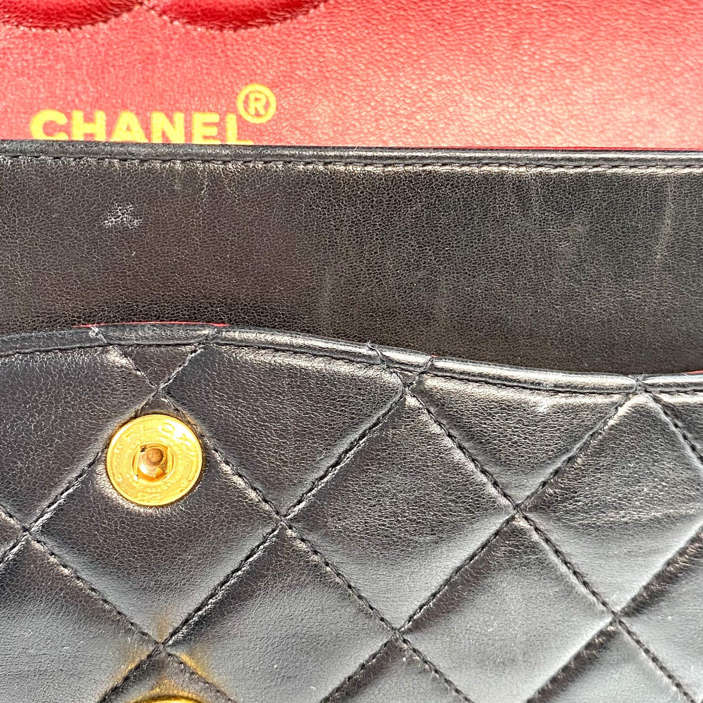 Pagani, 2 Series Medium Classic Flap Black Lambskin with seal and card