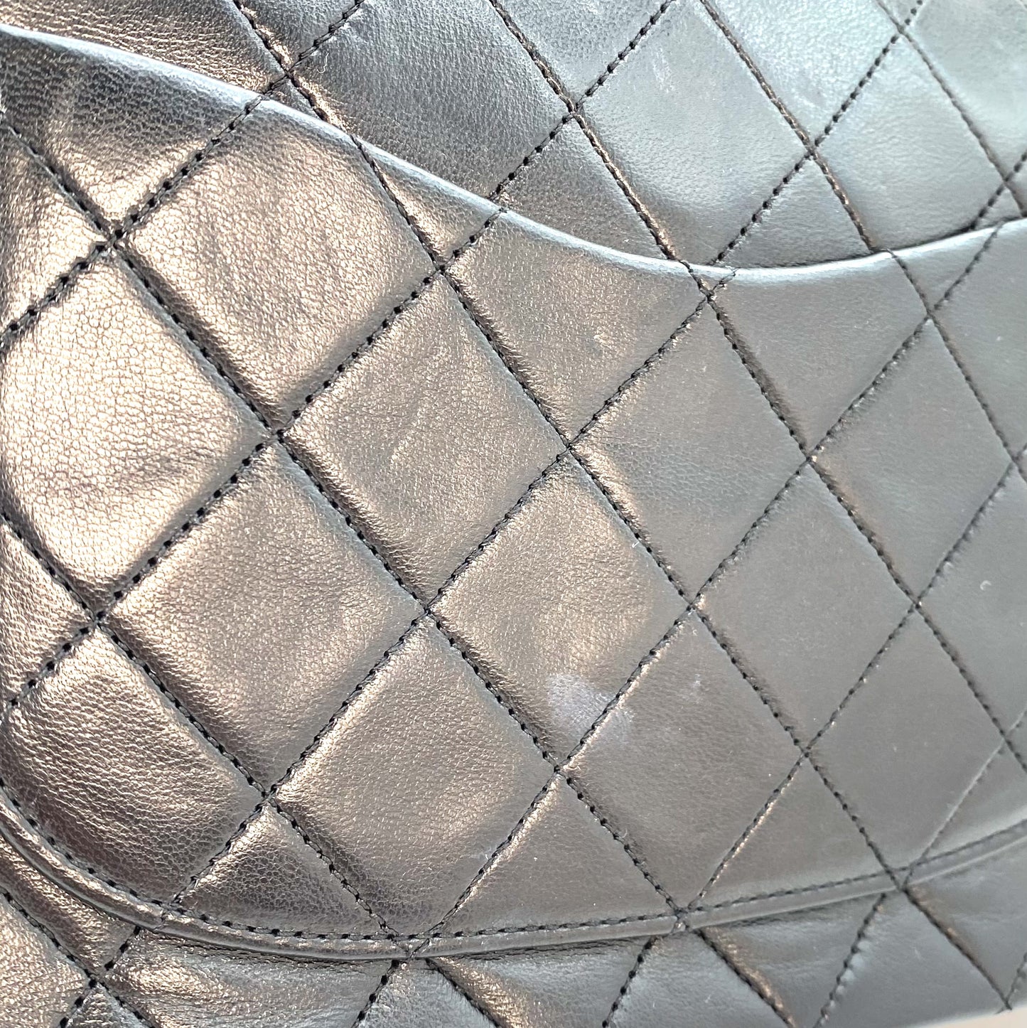 Miata, 1 Series Medium Classic Flap Black Lambskin with seal and card