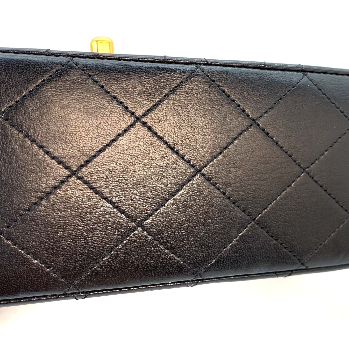 Miata, 1 Series Medium Classic Flap Black Lambskin with seal and card