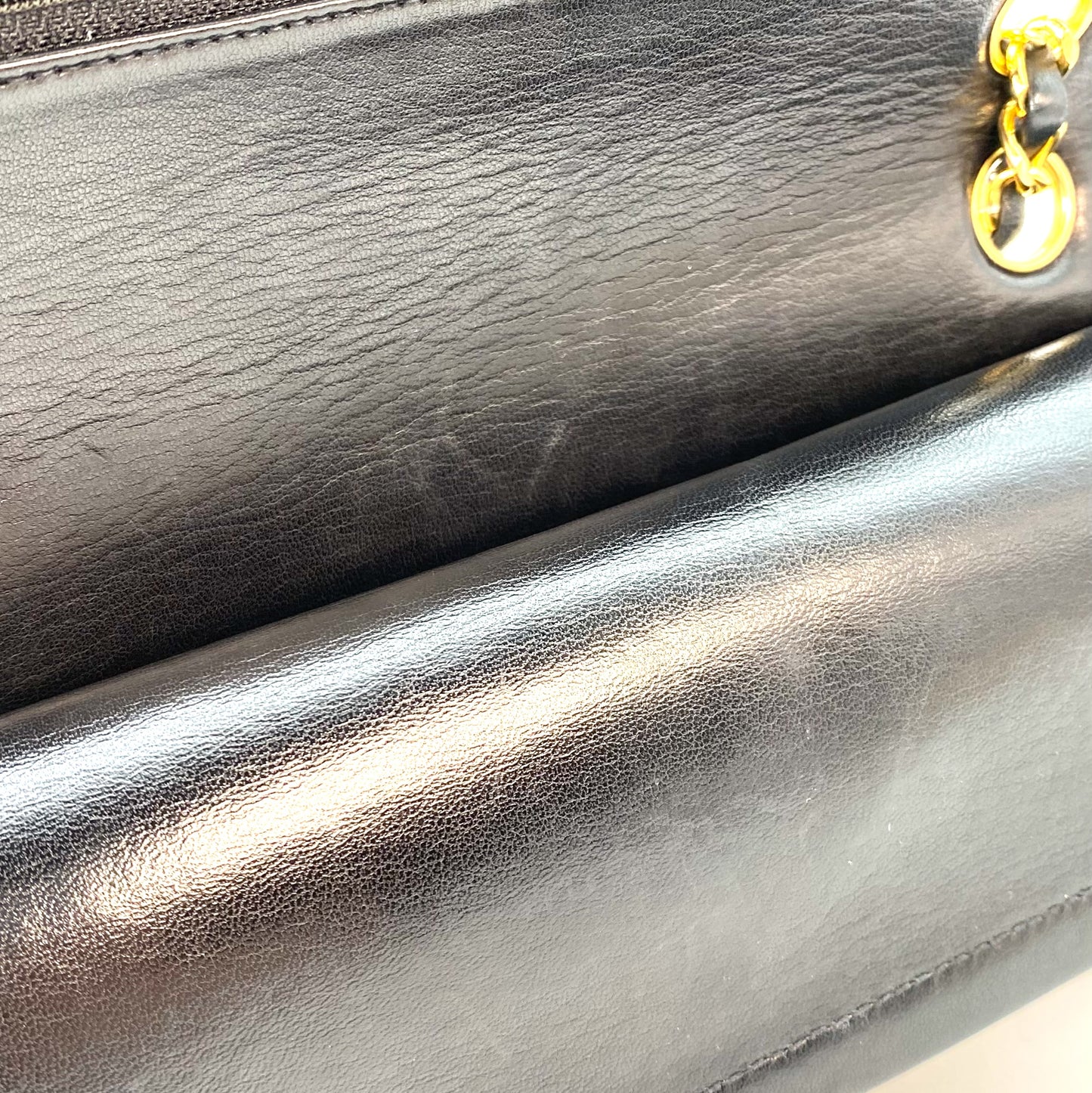 Miata, 1 Series Medium Classic Flap Black Lambskin with seal and card