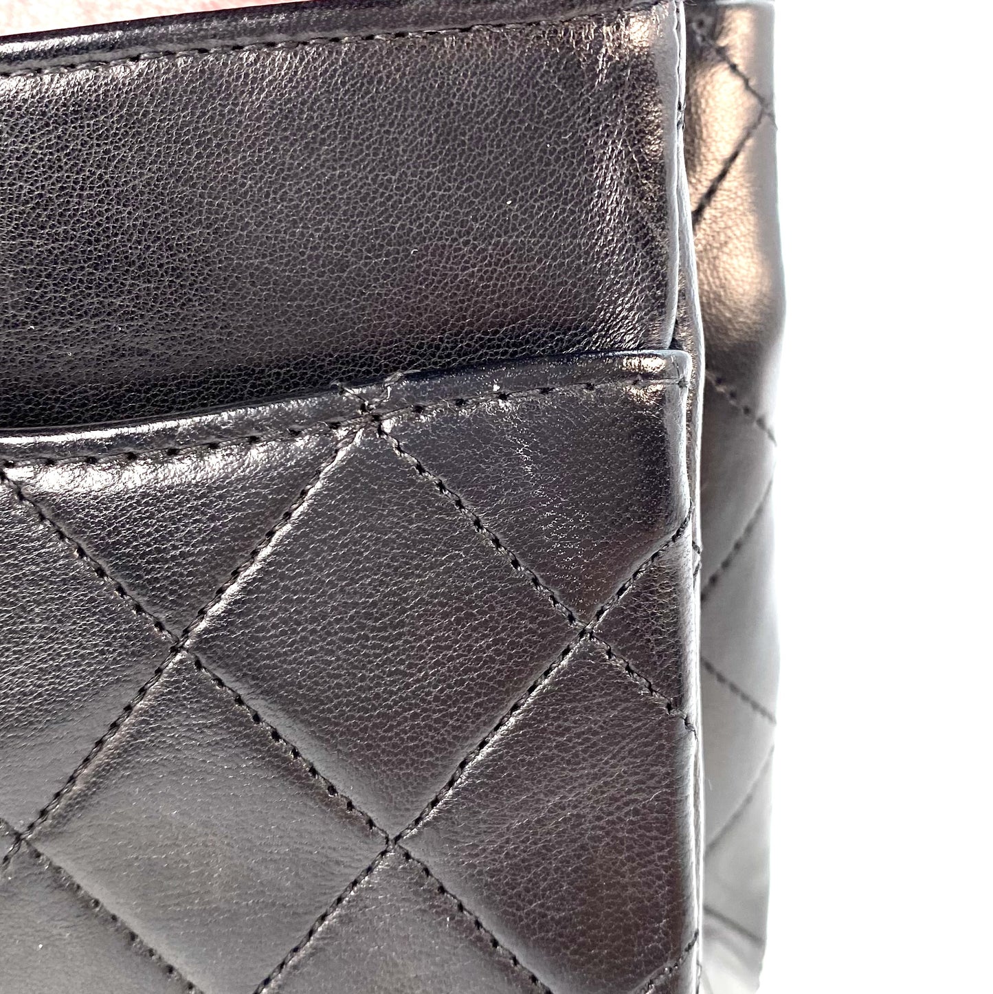 Miata, 1 Series Medium Classic Flap Black Lambskin with seal and card