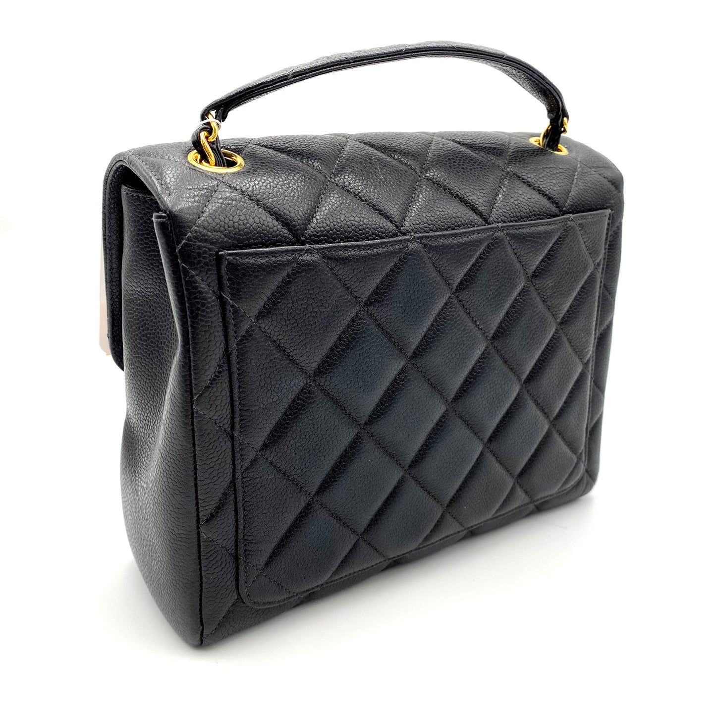 Sanford, 4 series 23cm black chain caviar bag with seal and card