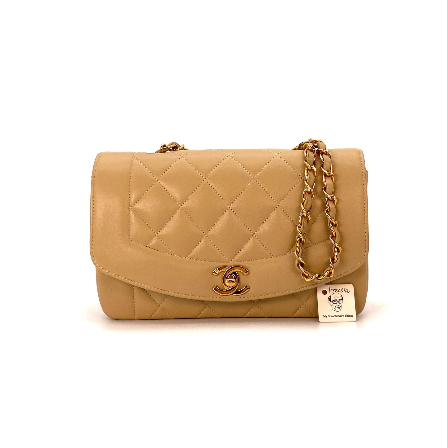 Freesia, 3 Series Small Diana Beige Lambkskin with seal and card