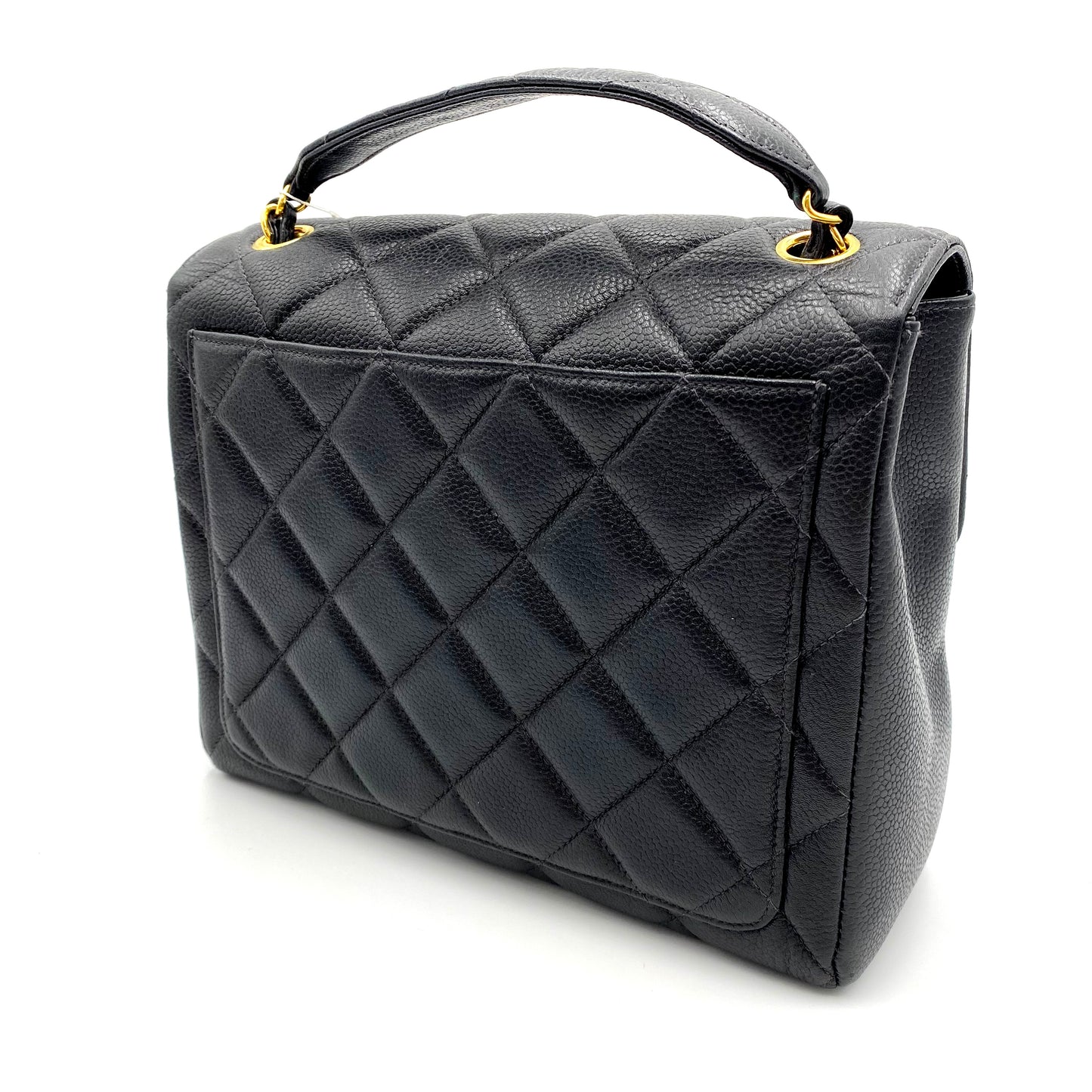 Sanford, 4 series 23cm black chain caviar bag with seal and card