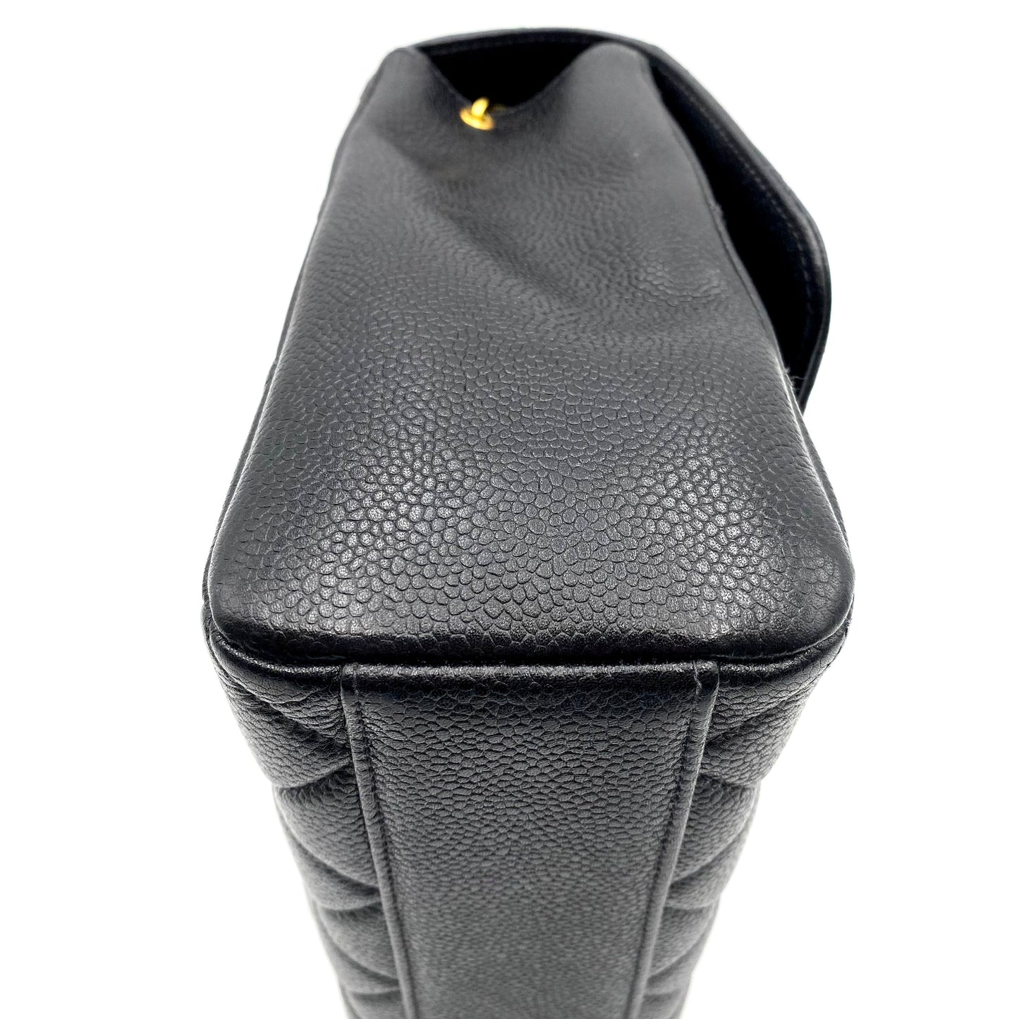 Sanford, 4 series 23cm black chain caviar bag with seal and card