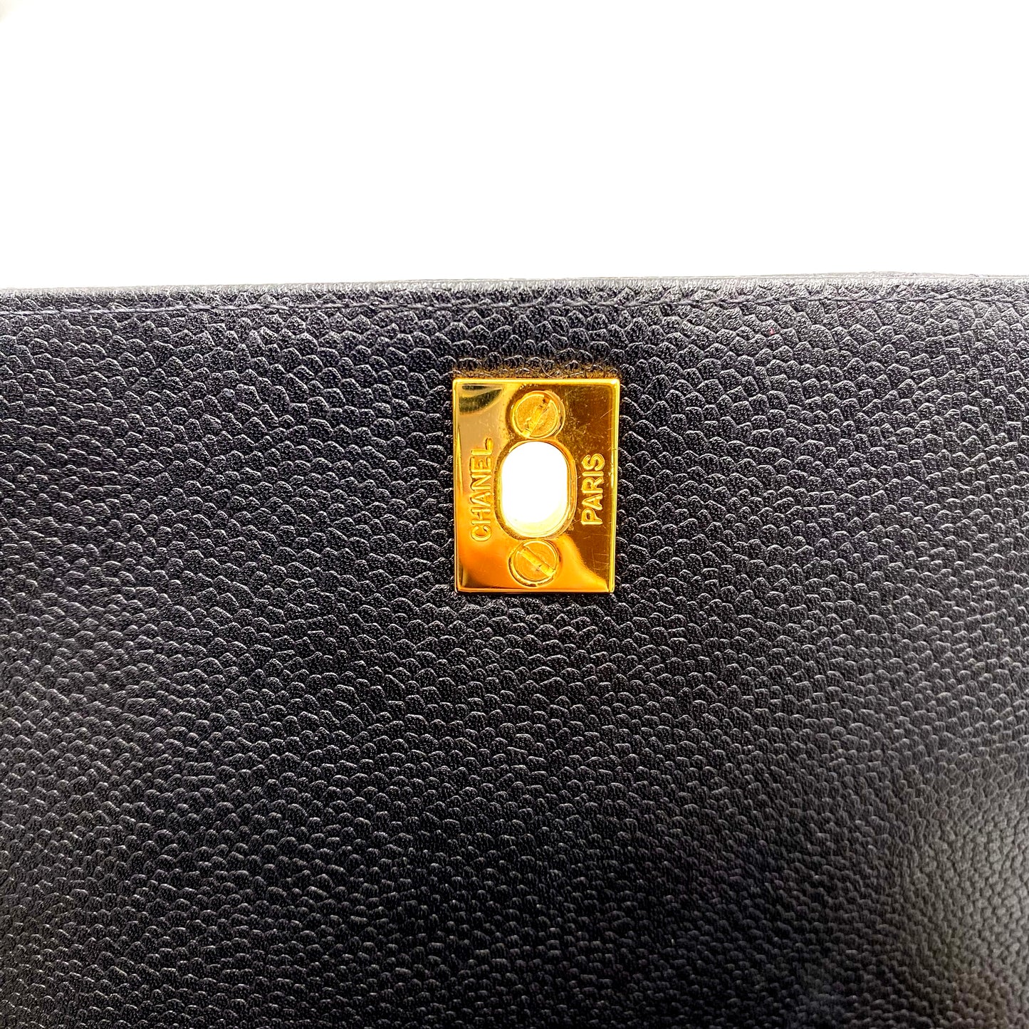 Sanford, 4 series 23cm black chain caviar bag with seal and card