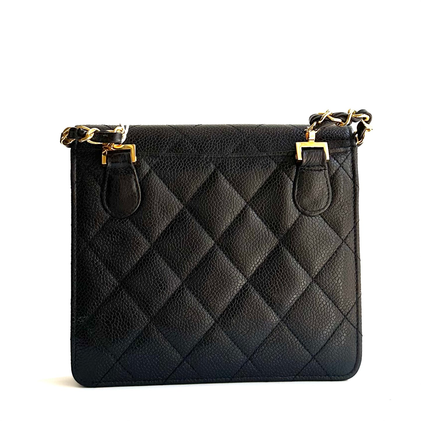 Paris, 2 Series Chain Black Caviar Mini with seal and card