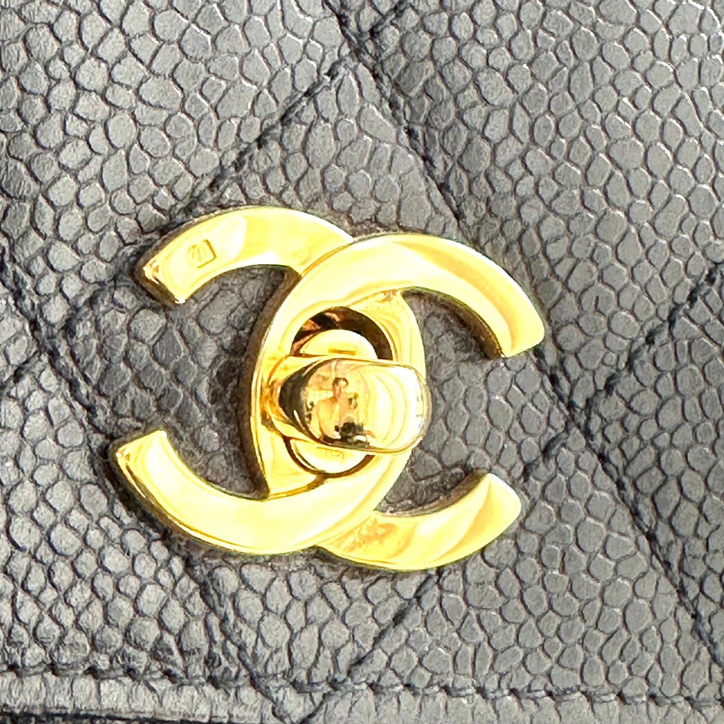 Paris, 2 Series Chain Black Caviar Mini with seal and card