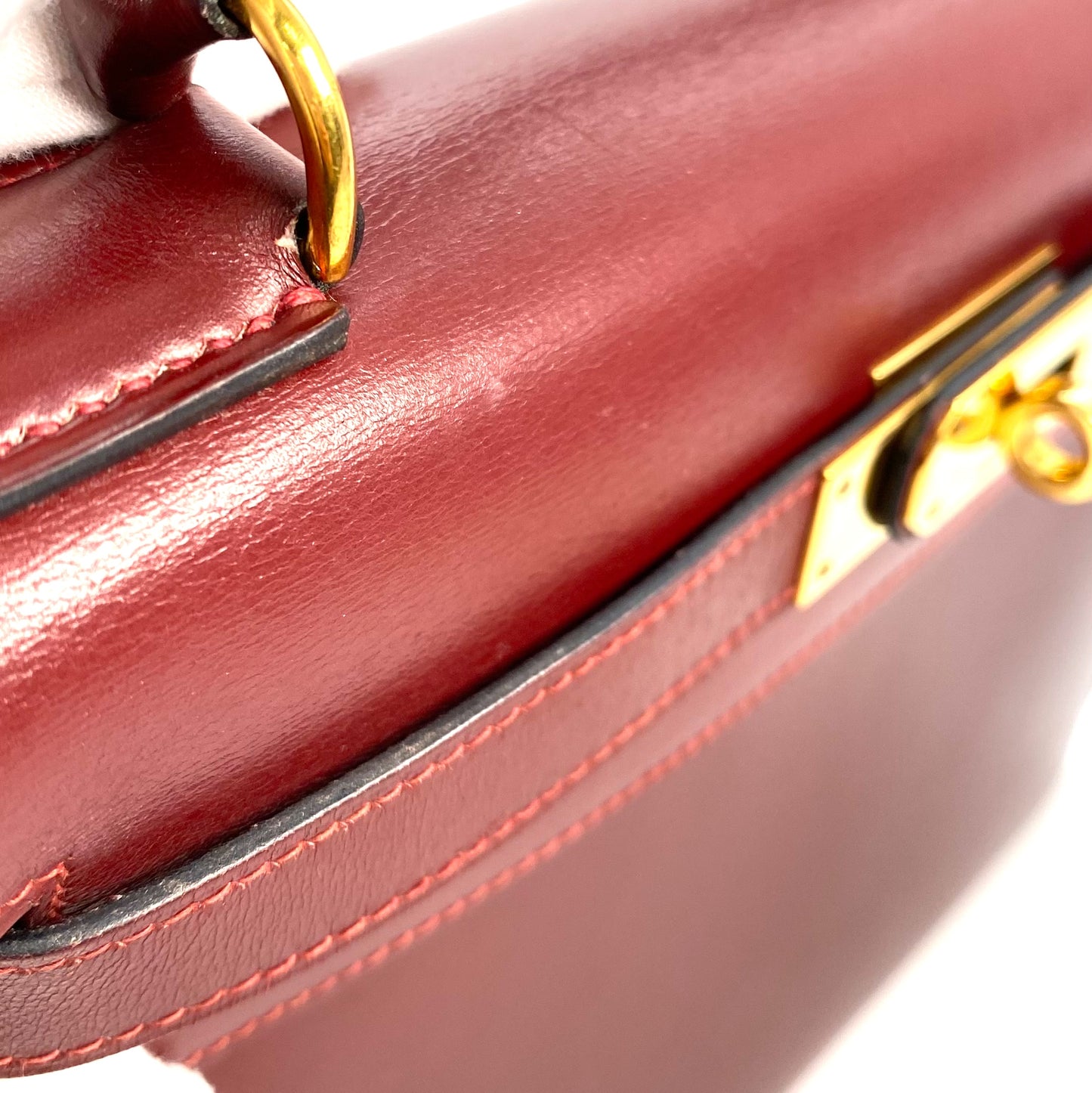 Alez, 1988 Kelly 28 Sellier Rouge H Boxcalf Gold Hardware with stamp 〇R