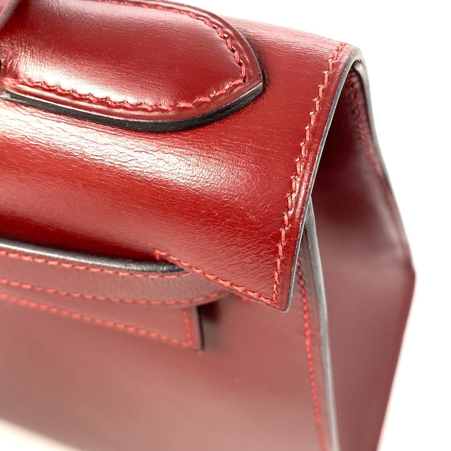 Alez, 1988 Kelly 28 Sellier Rouge H Boxcalf Gold Hardware with stamp 〇R